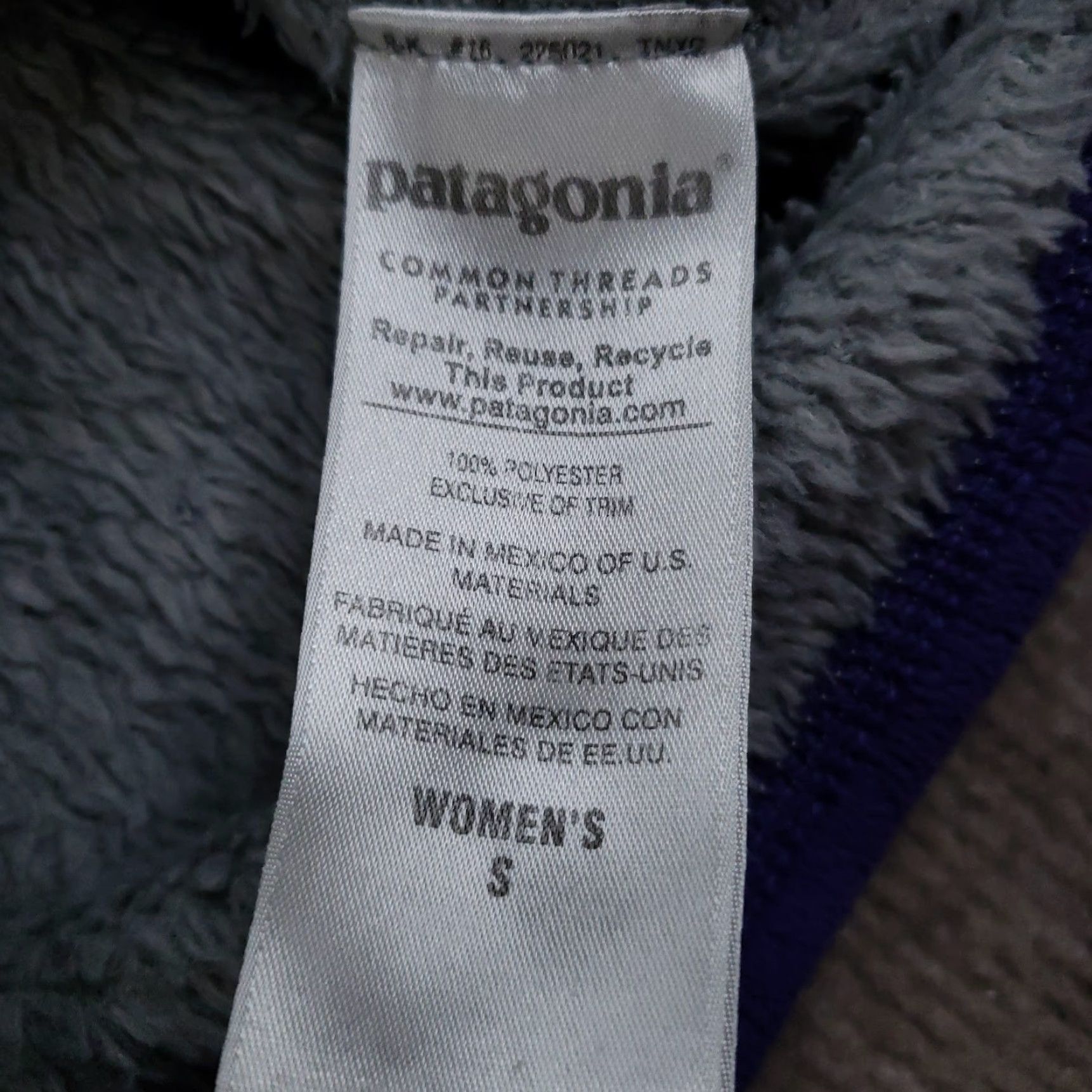 Patagonia Patagonia Snap-T Sweater Womens Small Gray Purple Pullover Fleece Pockets 25442 Size S / US 4 / IT 40 - 7 Thumbnail