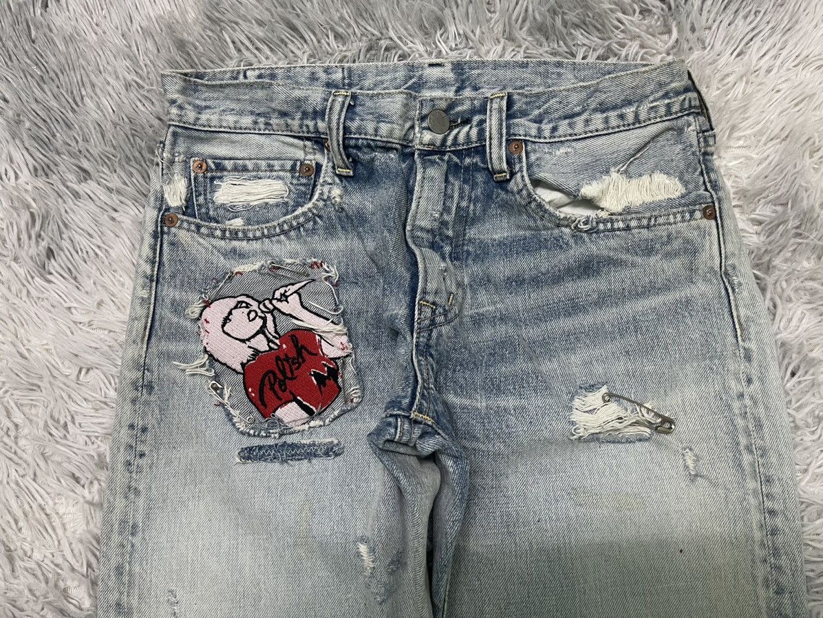 Japanese Brand VINTAGE KAPITAL INSPIRED PATCHES WORK JEANS BRAND RNA INC Size US 28 / EU 44 - 6 Thumbnail