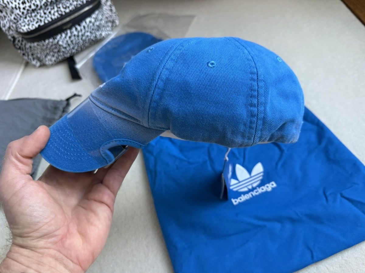 Adidas × Balenciaga Balenciaga x Adidas x Demna grail logo blue distressed cap Size ONE SIZE - 7 Thumbnail