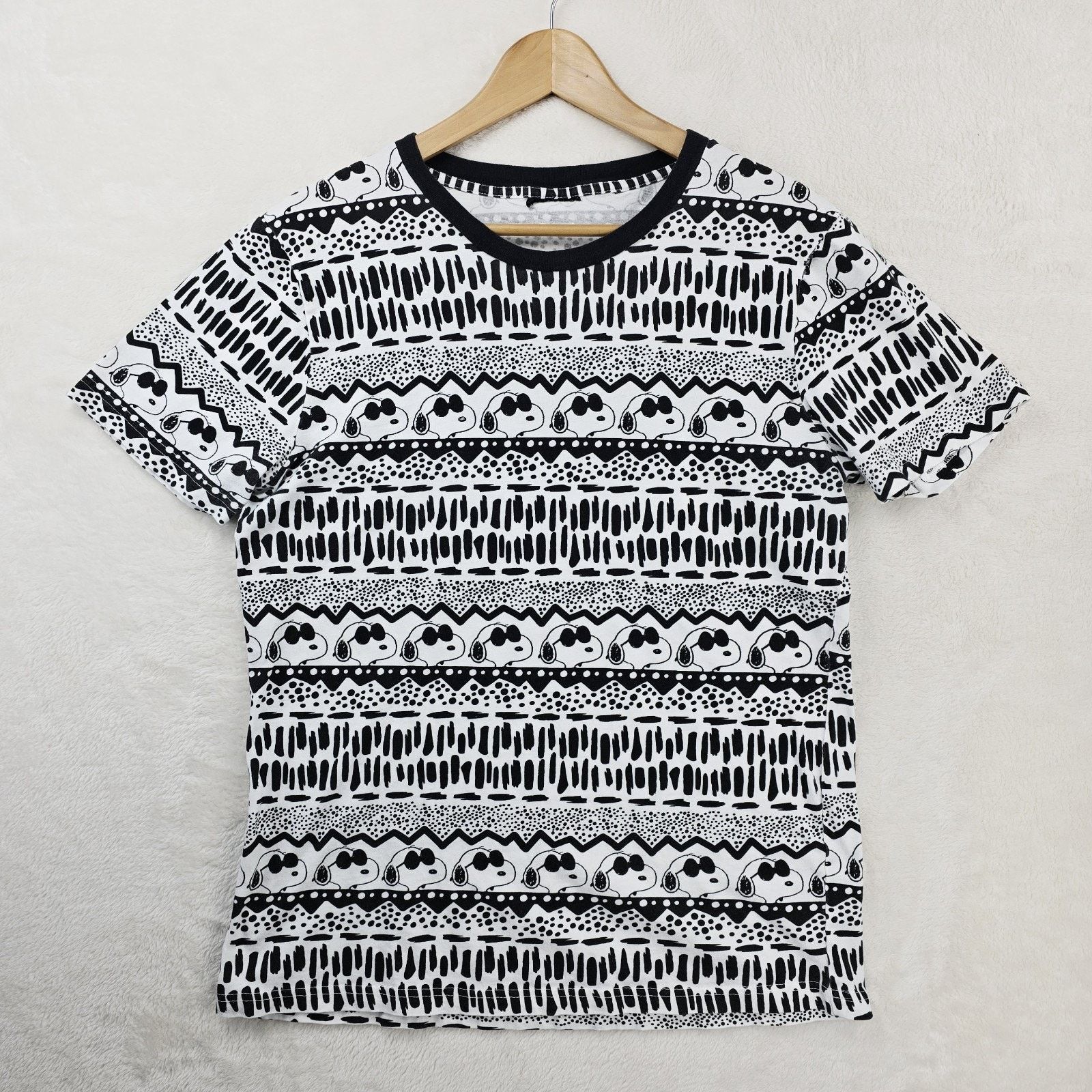 Peanuts Peanuts Snoopy Shirt Medium Black White All Over Print AOP Size US M / EU 48-50 / 2 - 2 Thumbnail