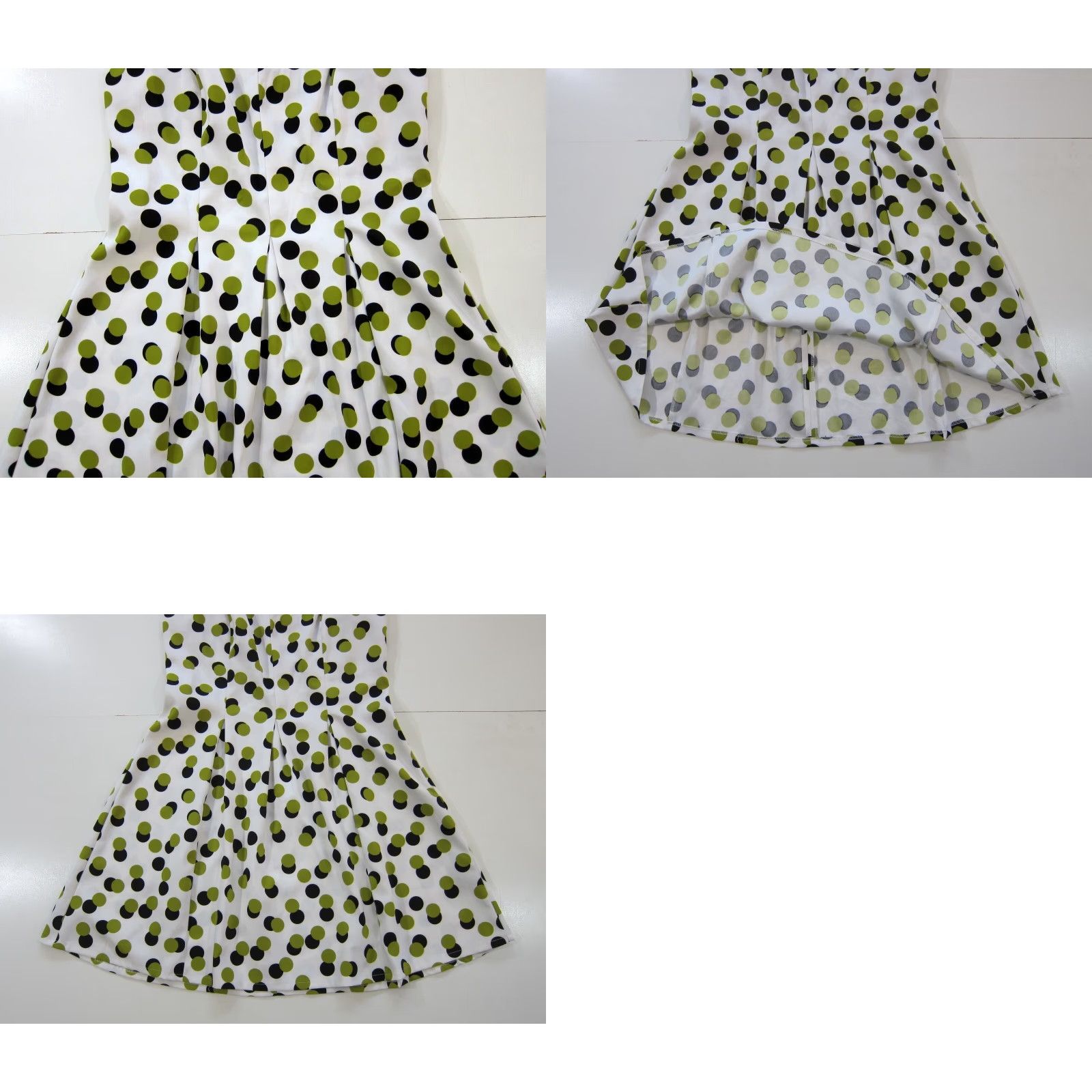 Vintage Ronni Nicole White Green Black Polka Dot A-Line Tent Sheath Shift Tank Dress 14 Size XL / US 12-14 / IT 48-50 - 8 Thumbnail