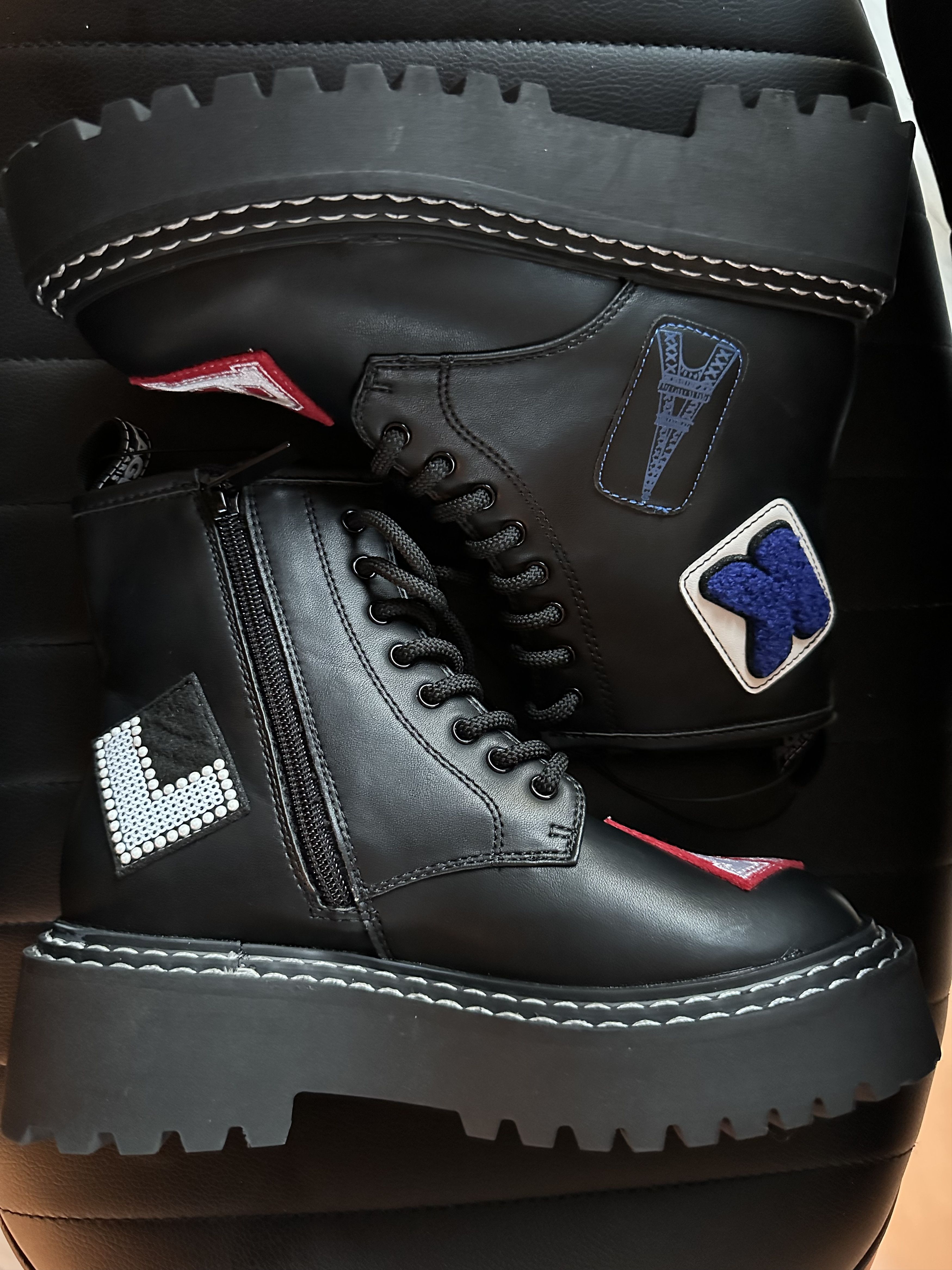 Karl Lagerfeld KARL LARGERFELD Dixie Paris Logo Combat Boot *NO BOX* Size US 5.5 / IT 35.5 - 5 Thumbnail
