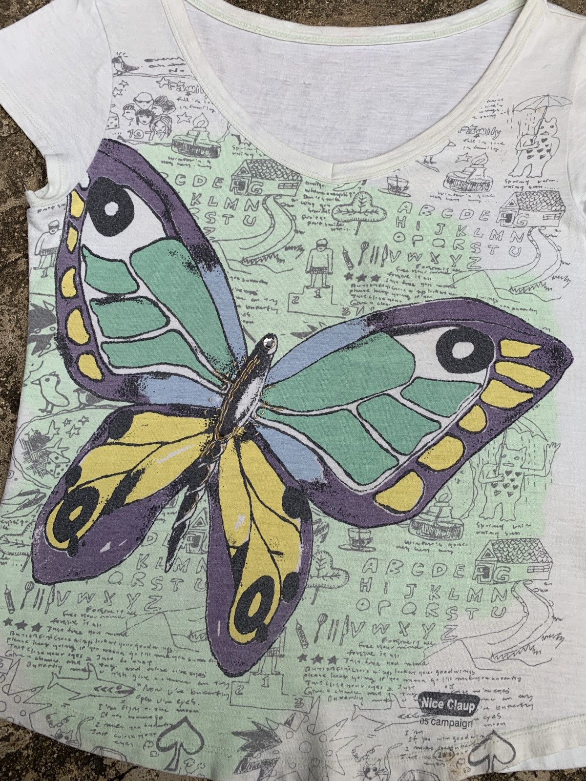 Japanese Brand × Vintage y2k Nice Claup Butterfly Beady Graphic Top Size M / US 6-8 / IT 42-44 - 4 Thumbnail