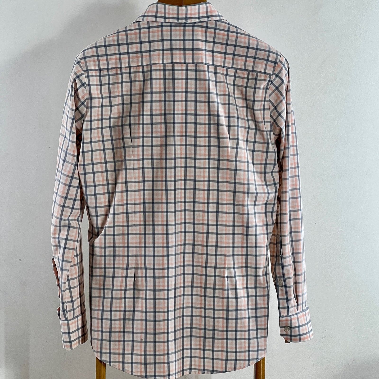 Mizzen+Main Mizzen+Main Mens Trim Fit White Gray Salmon Plaid Shirt Sz M Size US M / EU 48-50 / 2 - 2 Thumbnail