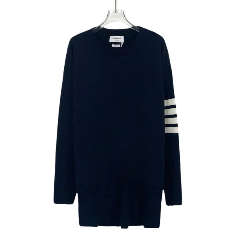 Thom Browne Thom Browne Women's Navy Wool Sweater 0089 Size S / US 4 / IT 40 - 1 Thumbnail