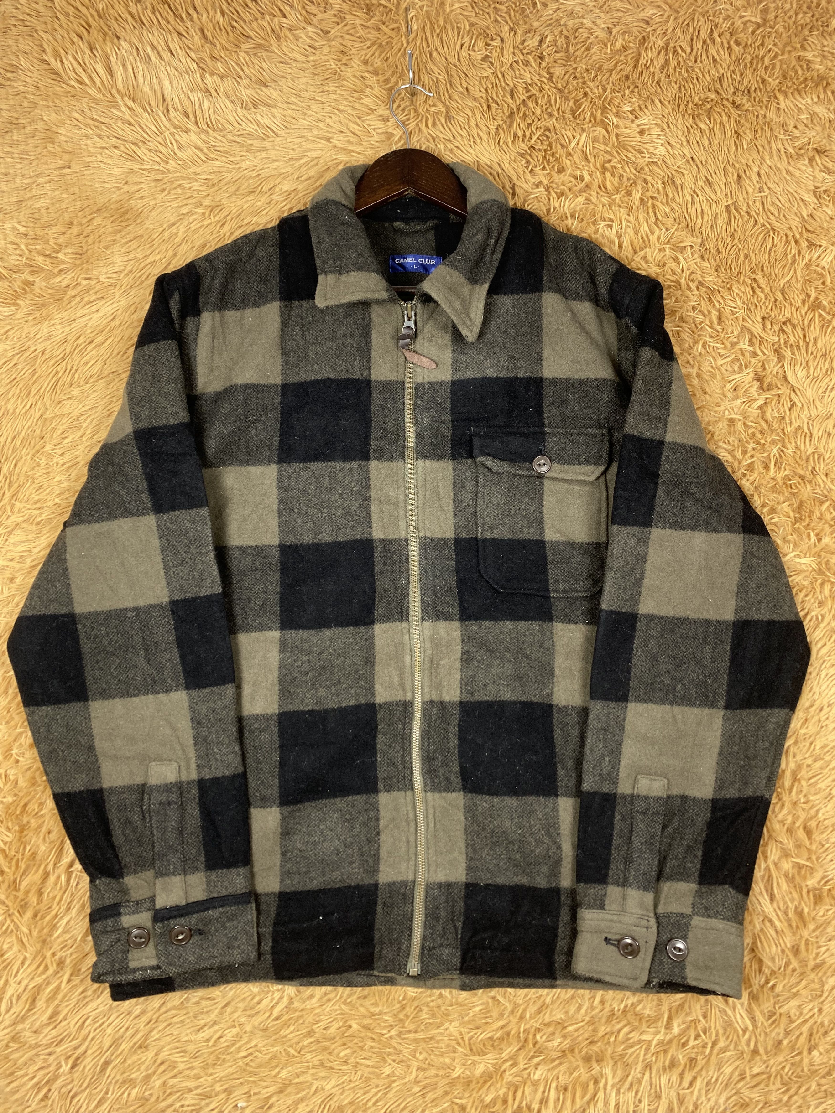 Japanese Brand Vintage Camel Club Checked Jacket DJ1017 Size US L / EU 52-54 / 3 - 4 Thumbnail