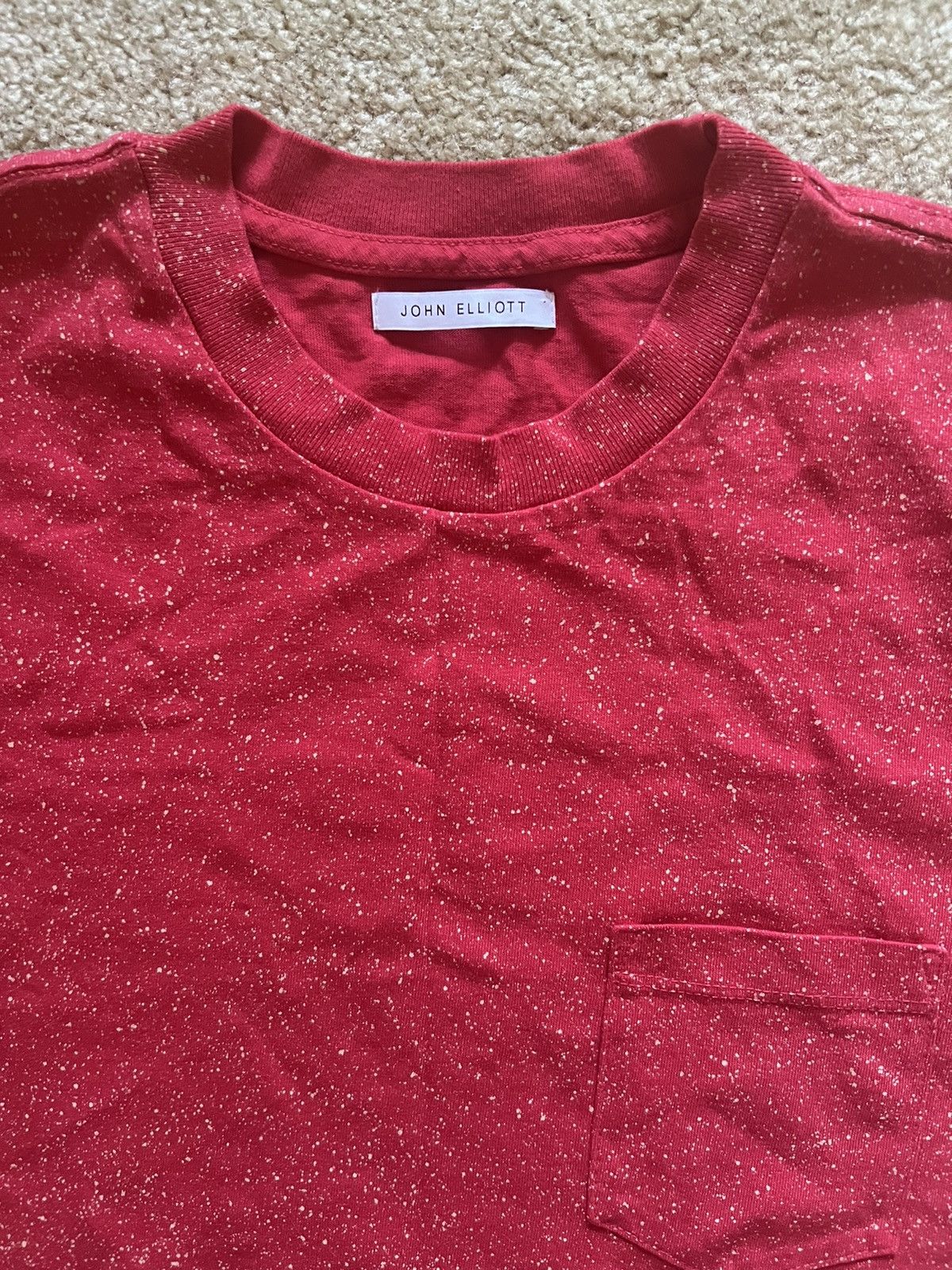 John Elliott JOHN ELLIOTT SPECKLED RED SALT WATER TEE Size US S / EU 44-46 / 1 - 2 Thumbnail