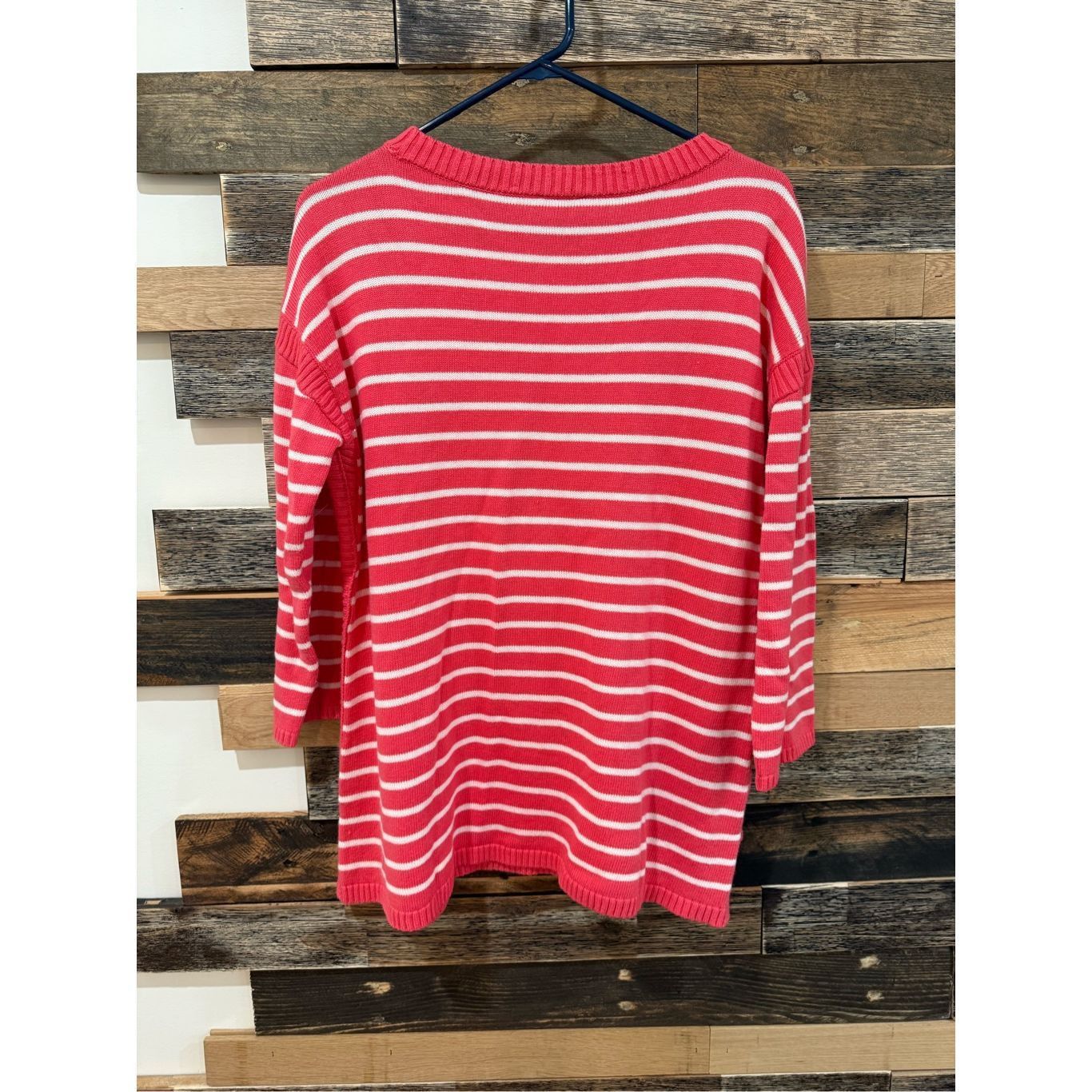 Other Talbots Pink White Striped Long Sleeve Sweater Tunic Womens Size XL / US 12-14 / IT 48-50 - 2 Thumbnail