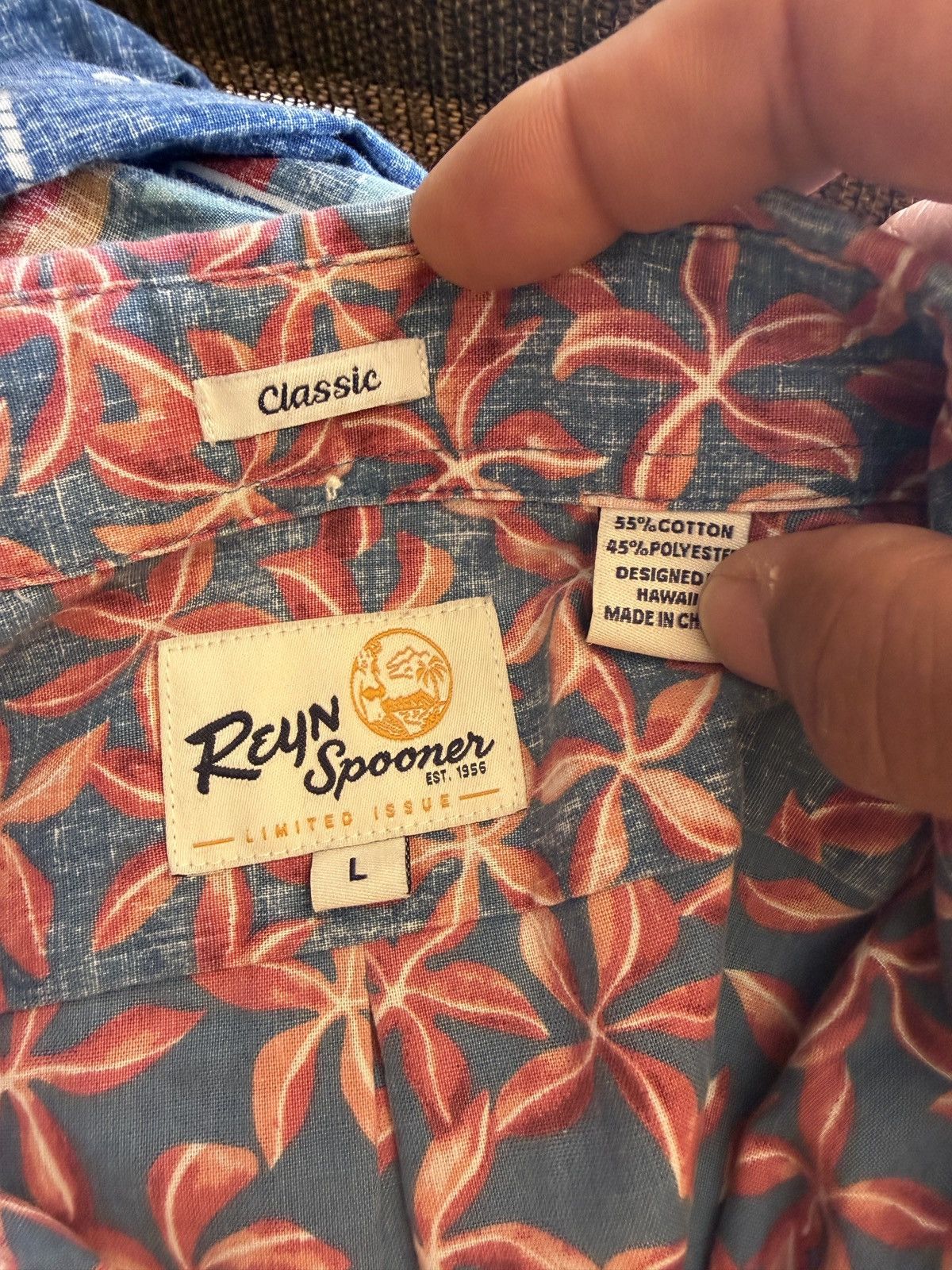 Reyn Spooner PreOwned Reyn Spooner Red/Blue Hawaiian Print Classic Men L Size US L / EU 52-54 / 3 - 4 Thumbnail