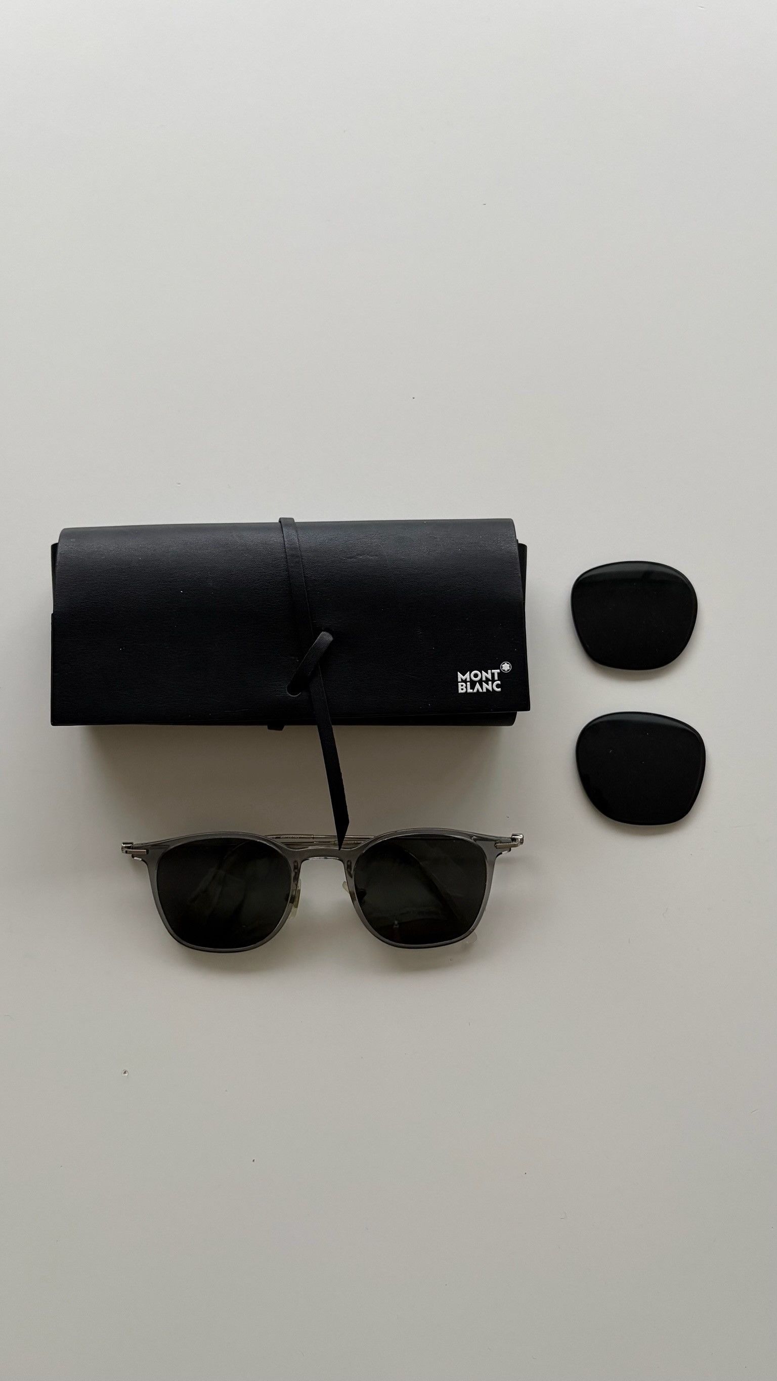 Montblanc Montblanc MB0098S 001 Transparent Grey Sunglasses Size ONE SIZE - 2 Thumbnail