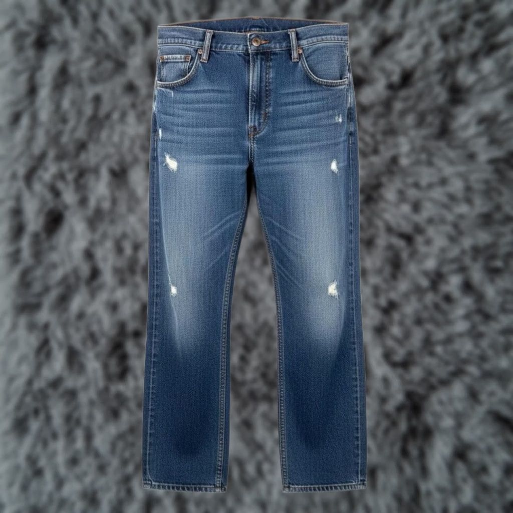 Levi's Levi's 569 Jeans Mens 38x32 Blue Medium Wash Distressed Relaxed Denim Zip Fly Jeans Distressed Pockets Logo 5-Pocket USA 569 Mens Jeans Size US 38 / EU 54 - 1 Thumbnail