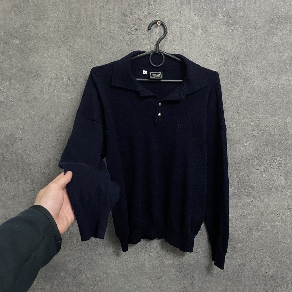 Versace Jeans Couture Vintage Versace Jeans Couture Y2K 1/4 Zip Sweater Size US L / EU 52-54 / 3 - 2 Thumbnail