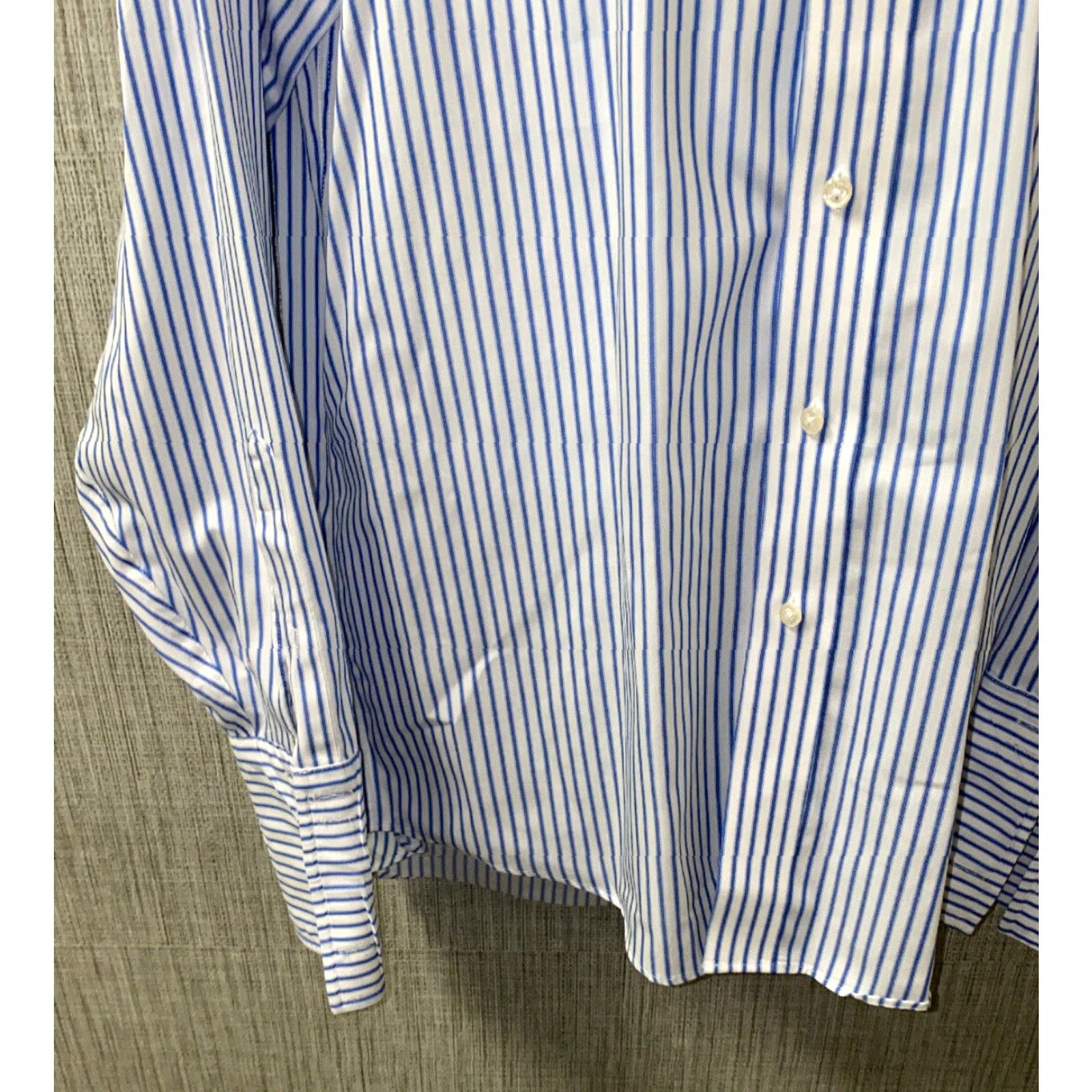 Vintage Donald J Trump Mens Dress Shirt Long Sleeve Button Front Striped Blue/White 16 1/2 16.5 Size 42R - 4 Thumbnail