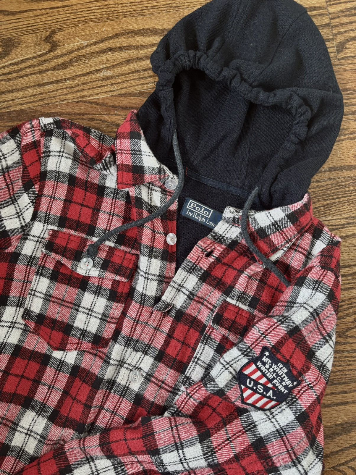 Polo Ralph Lauren vintage 90s polo ralph lauren hooded flannel winter event Size US L / EU 52-54 / 3 - 3 Thumbnail