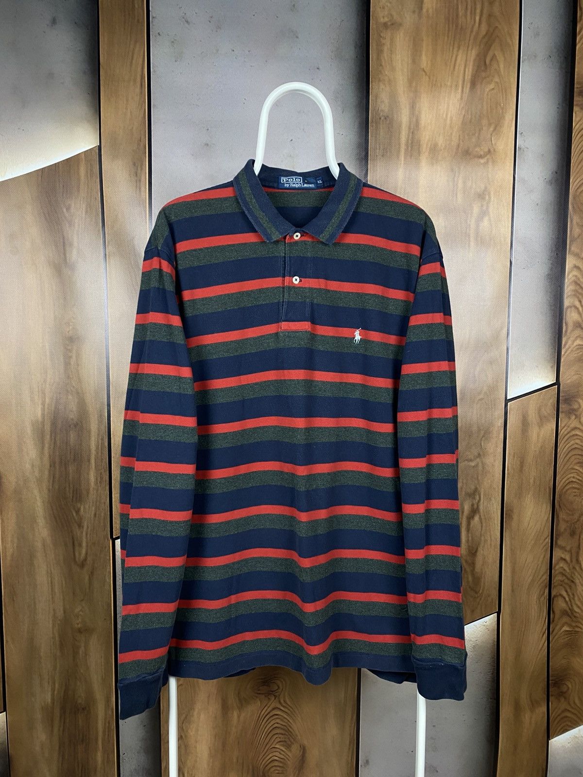 Polo Ralph Lauren 🎠Vintage 90s Polo Swetshirt Polo Ralph Lauren Striped Pony🎠 Size US XL / EU 56 / 4 - 1 Thumbnail