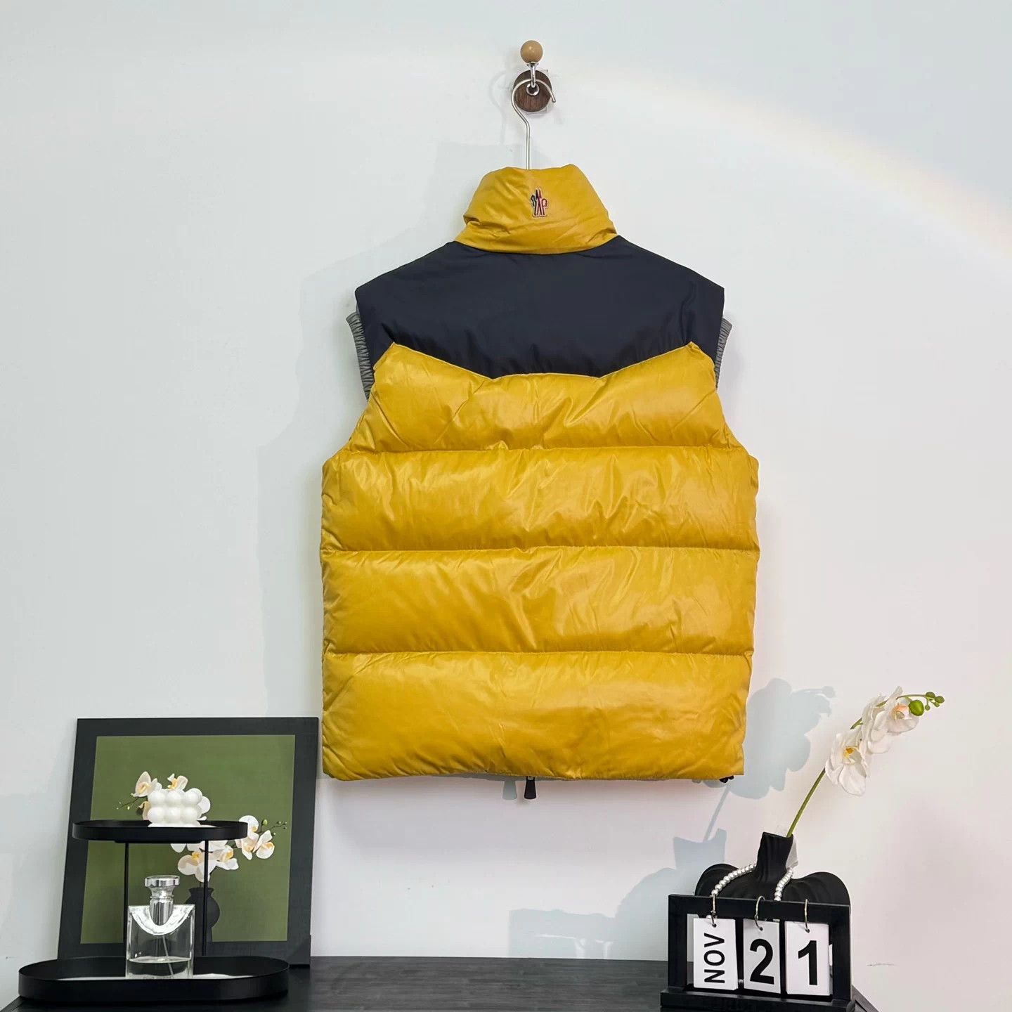 Moncler rove0006 Moncler Poris Black and Yellow Patchwork Down Vest, Size M / US 6-8 / IT 42-44 - 2 Thumbnail