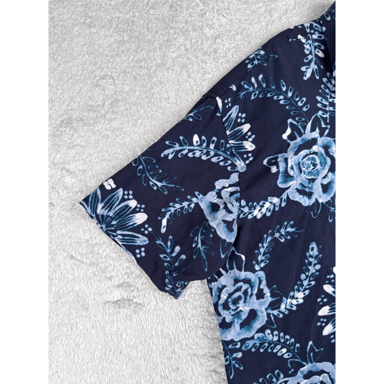 Nautica Nautica Shirt Men 2XL Blue Floral Silk Short Sleeve Button-Up Vacation Beach Aloha 90s Mens Size US XXL / EU 58 / 5 - 3 Thumbnail
