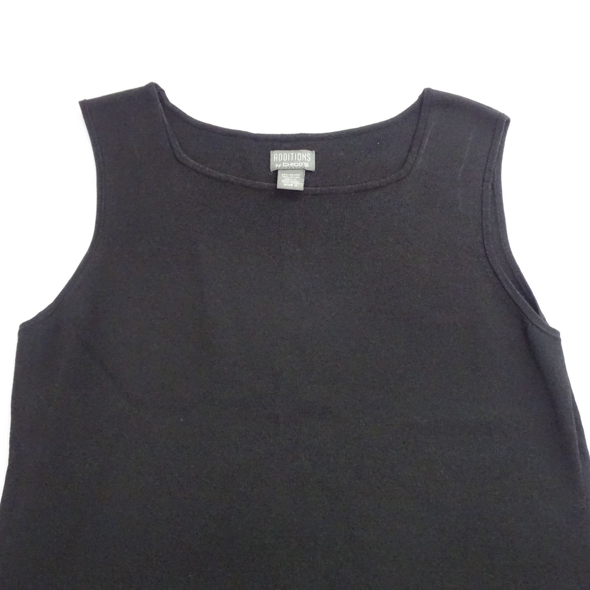 Chicos Vintage 90s Additions By Chicos Women Black Sleeveless Knit Size L / US 10 / IT 46 - 2 Thumbnail