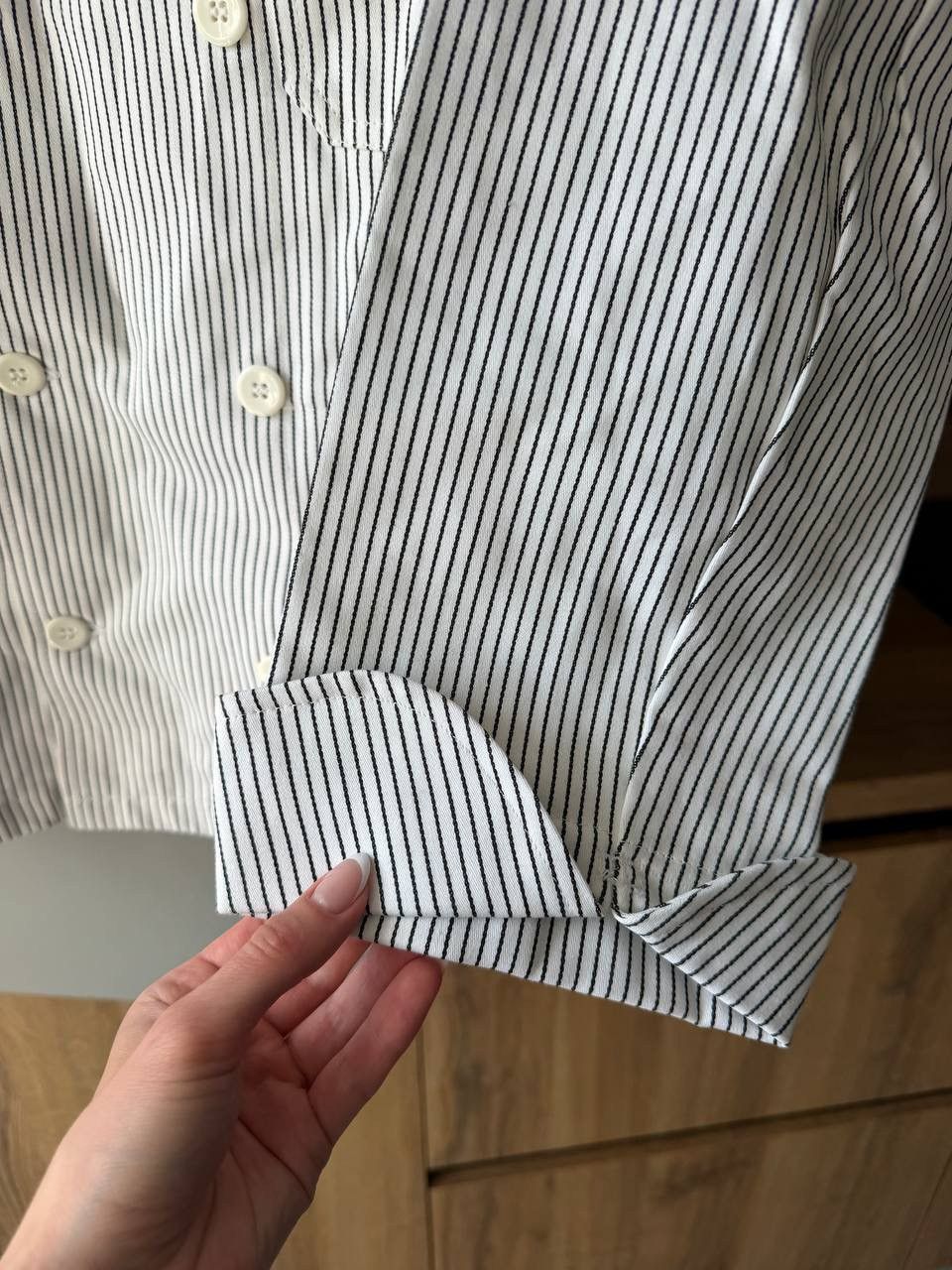 Le Laboureur Vintage Pinstripe Double Breasted Workwear Jacket Size M/L Size US M / EU 48-50 / 2 - 4 Thumbnail