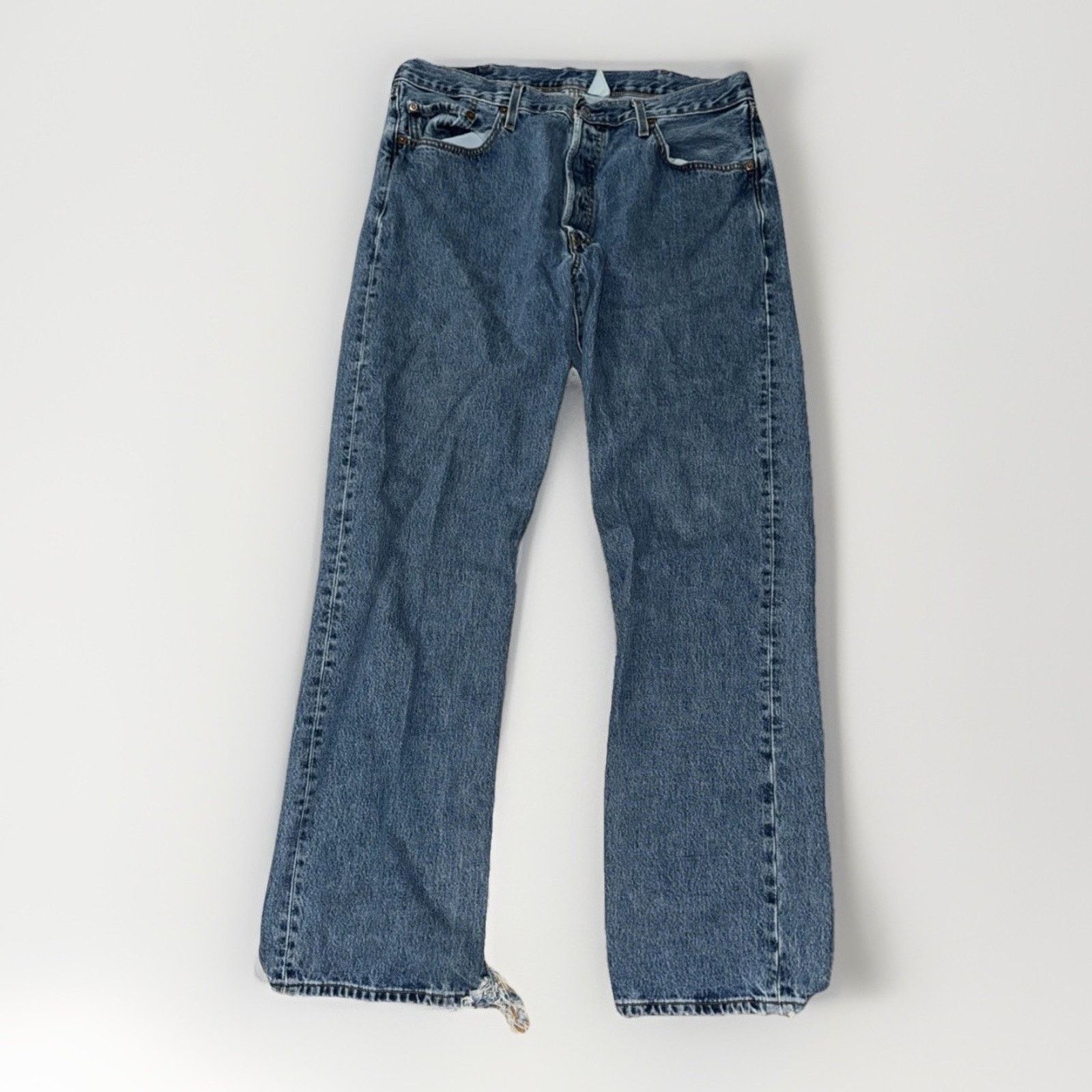 Levi's × Vintage Vintage Levi’s 501 Jeans Distressed Button Fly Straight Leg Size US 36 / EU 52 - 6 Thumbnail