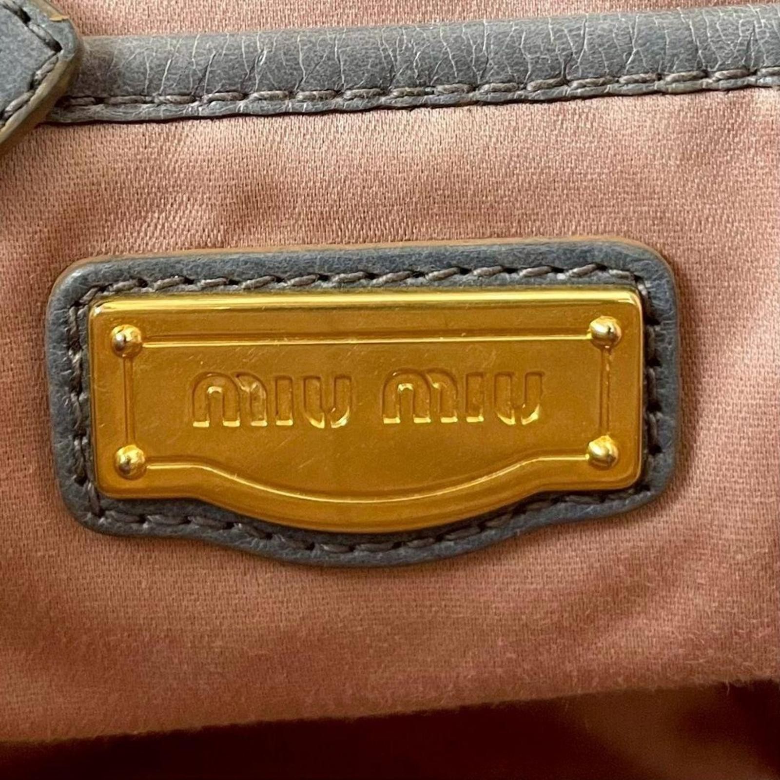 Miu Miu Miu Miu - Quilted Leather Handbag Grey Size ONE SIZE - 9 Thumbnail