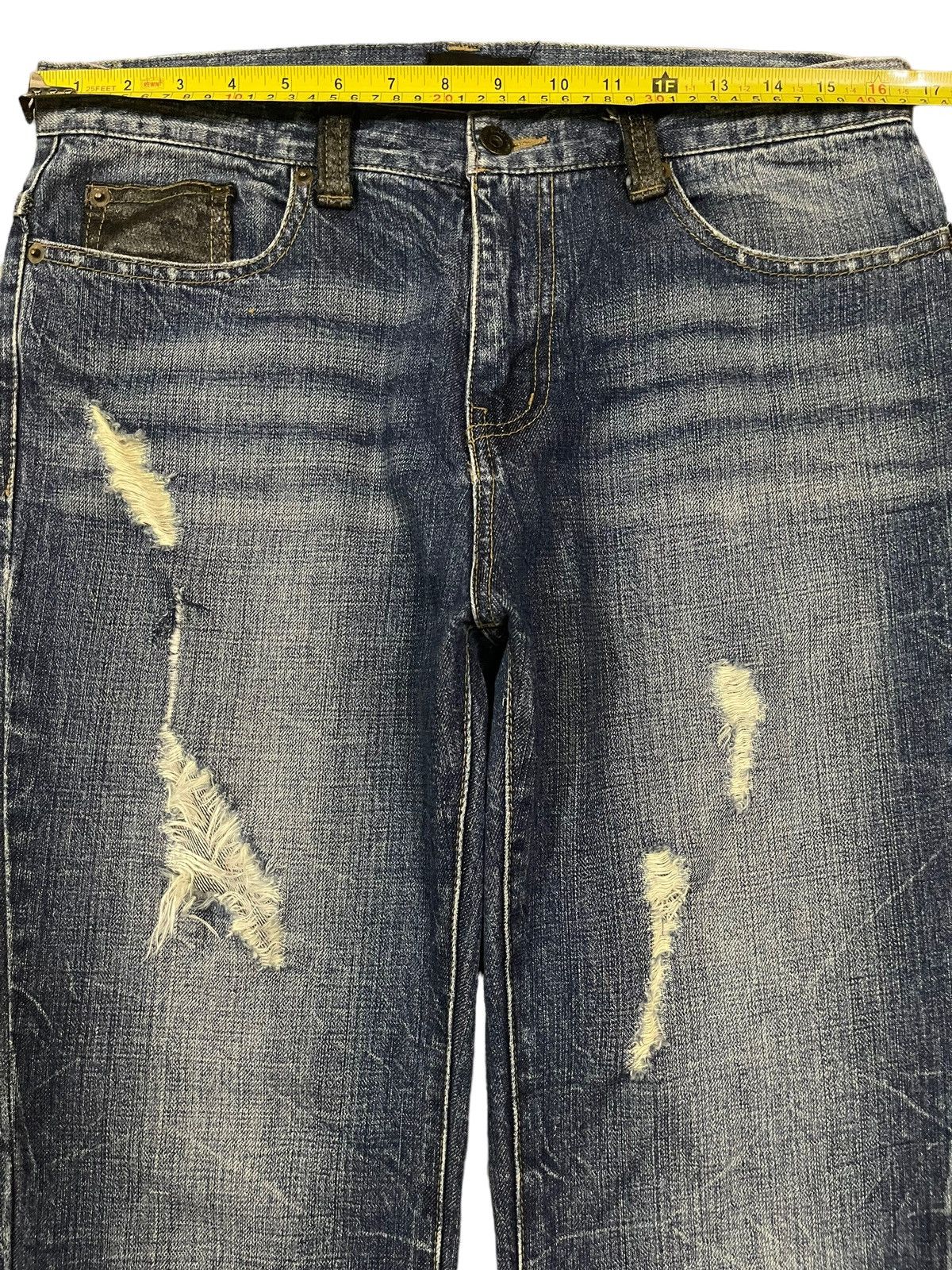 Hysteric Glamour Vintage Japanese Brand Blue Wash Style Distress Bootcut Jean Size US 33 - 9 Thumbnail