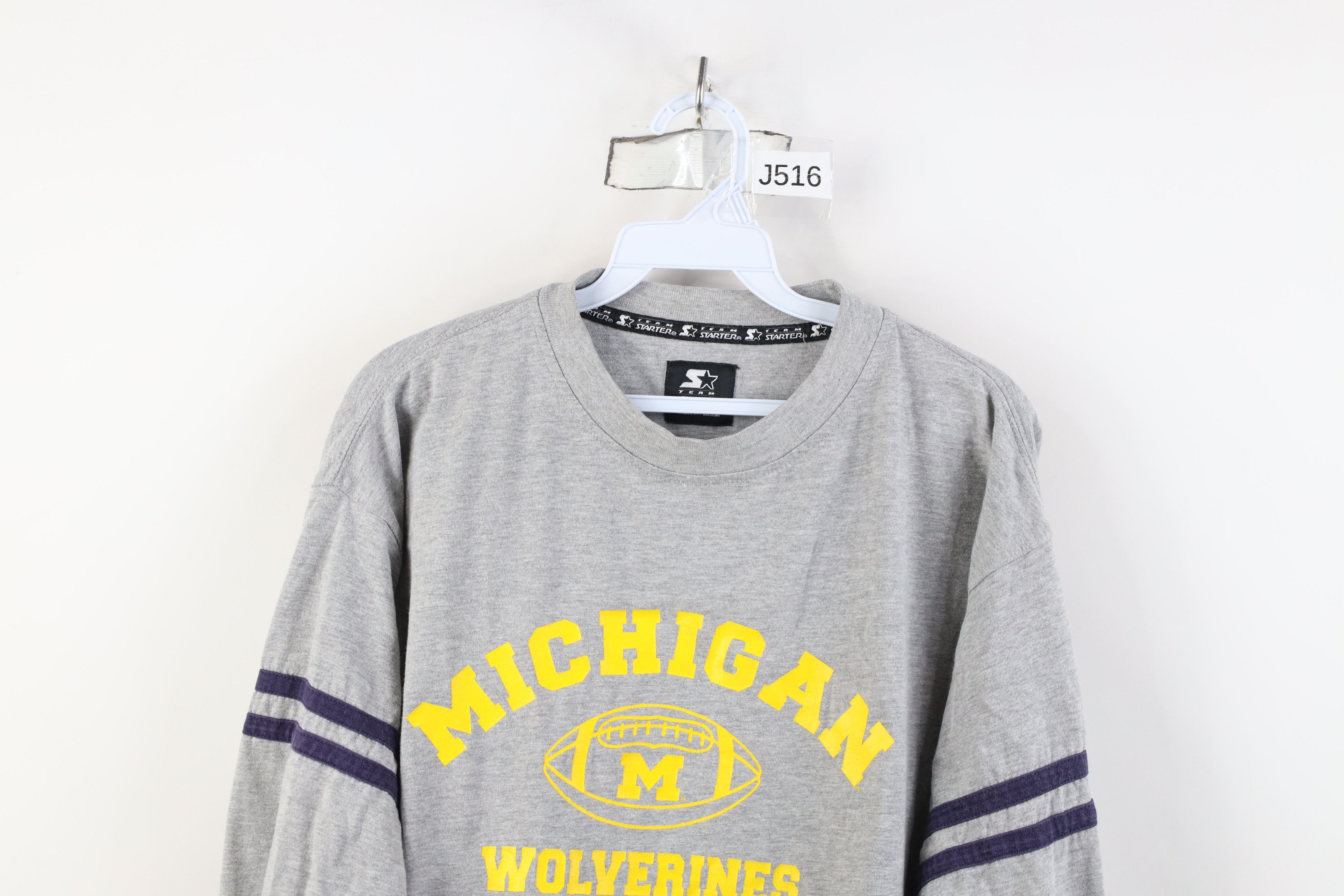 Starter Vintage 90s Starter Michigan Football Long Sleeve T-Shirt Size US M / EU 48-50 / 2 - 2 Thumbnail