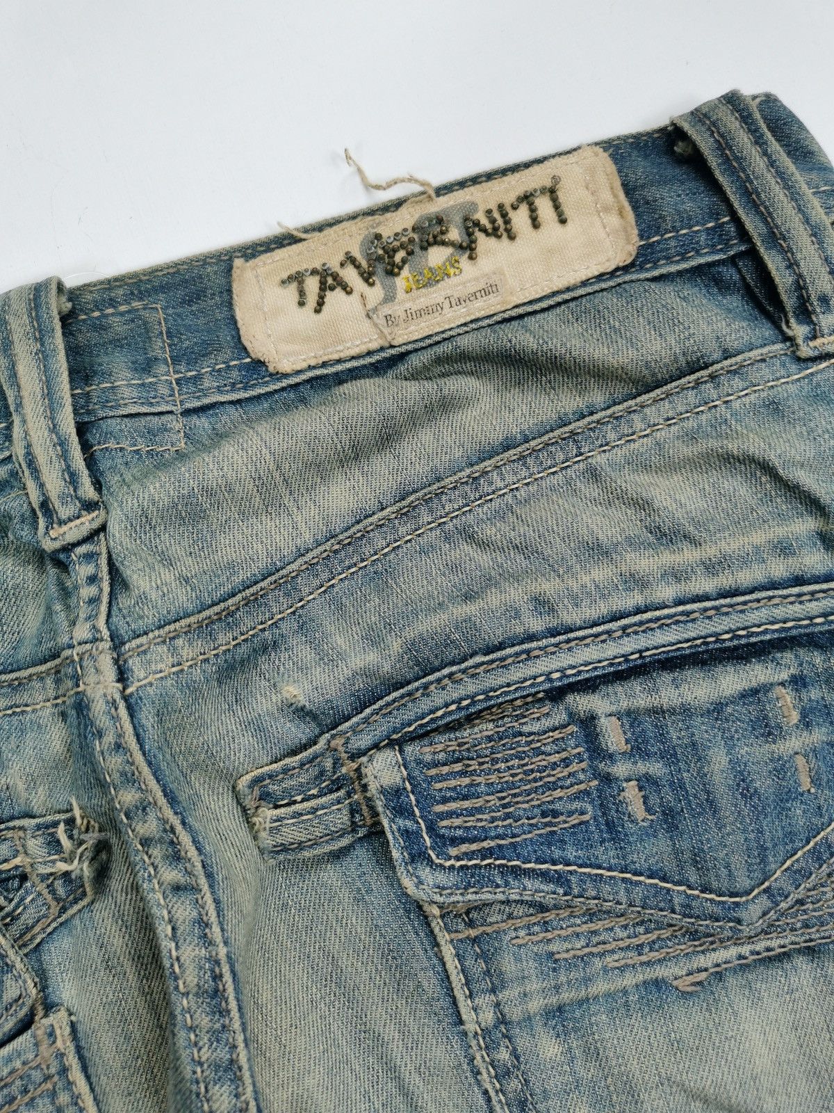 Vintage Bootcut Taverniti ROD R 19 Distressed Denim Jeans Size US 32 / EU 48 - 12 Thumbnail