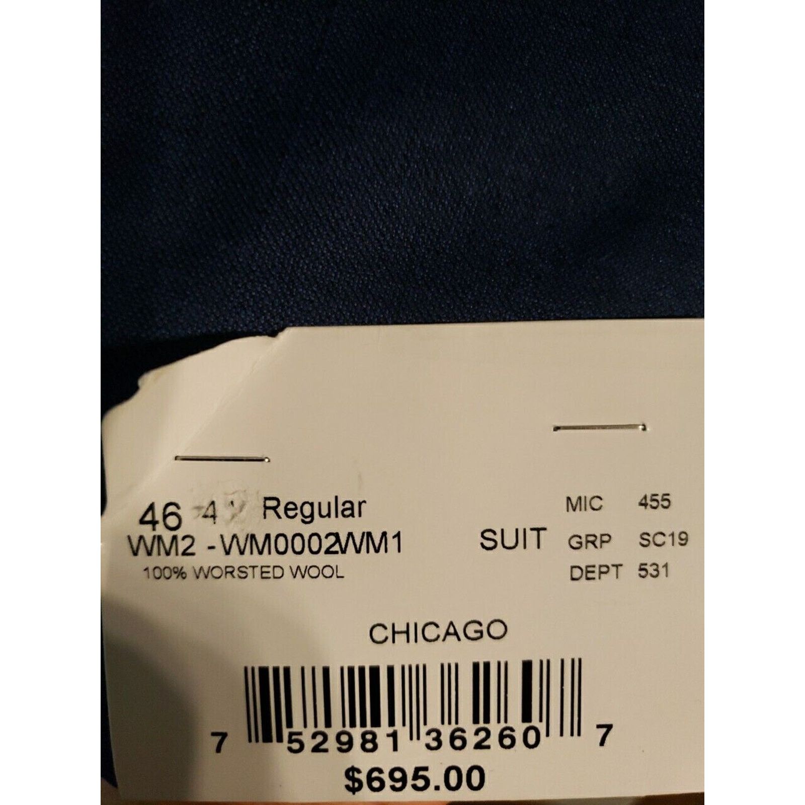 Other Walter Morton Size 46 R Navy Blue 2 Button Suit NWT Size 46R - 6 Thumbnail