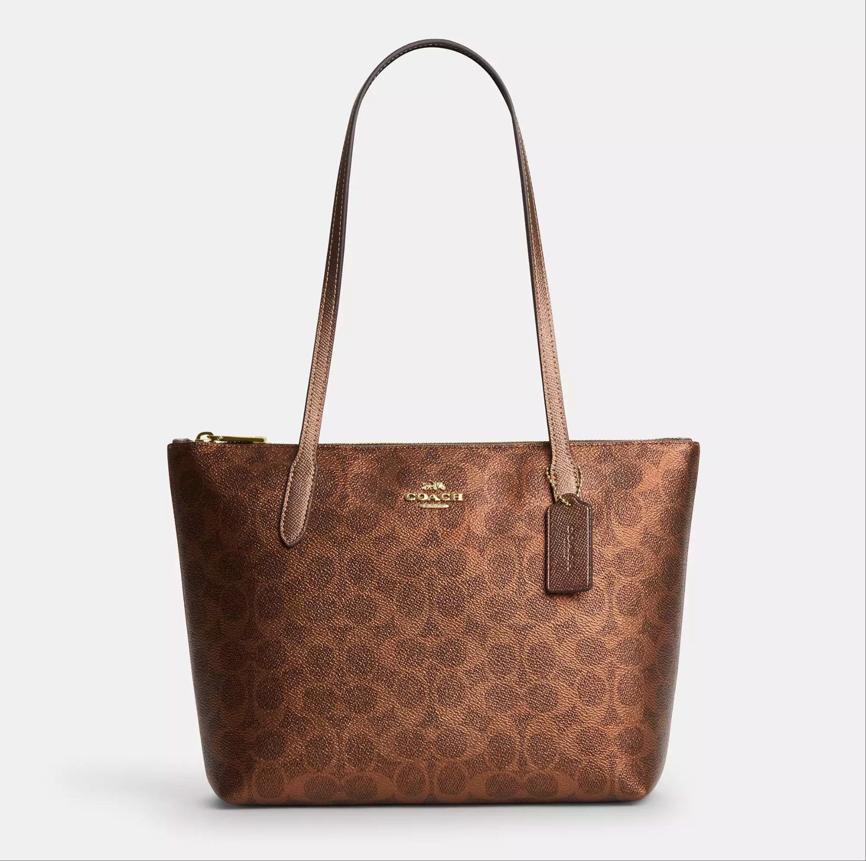 Coach Fiona Zip Tote Bag In Signature Canvas CW396 Size ONE SIZE - 4 Thumbnail