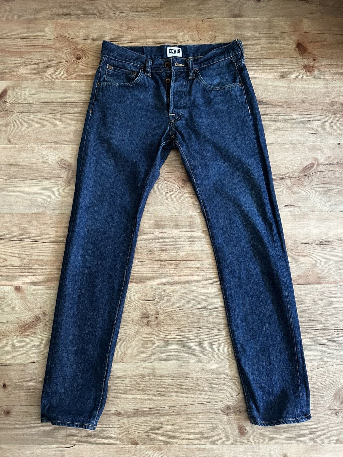 Edwin × Japanese Brand Edwin ED-55 Relaxed Jeans – 30x32 EST Tokyo Japan Size US 30 / EU 46 - 13 Thumbnail