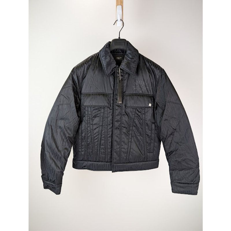Amiri o1rshd1 Jacquard Filled Trucker Jacket in Black Size US M / EU 48-50 / 2 - 2 Thumbnail
