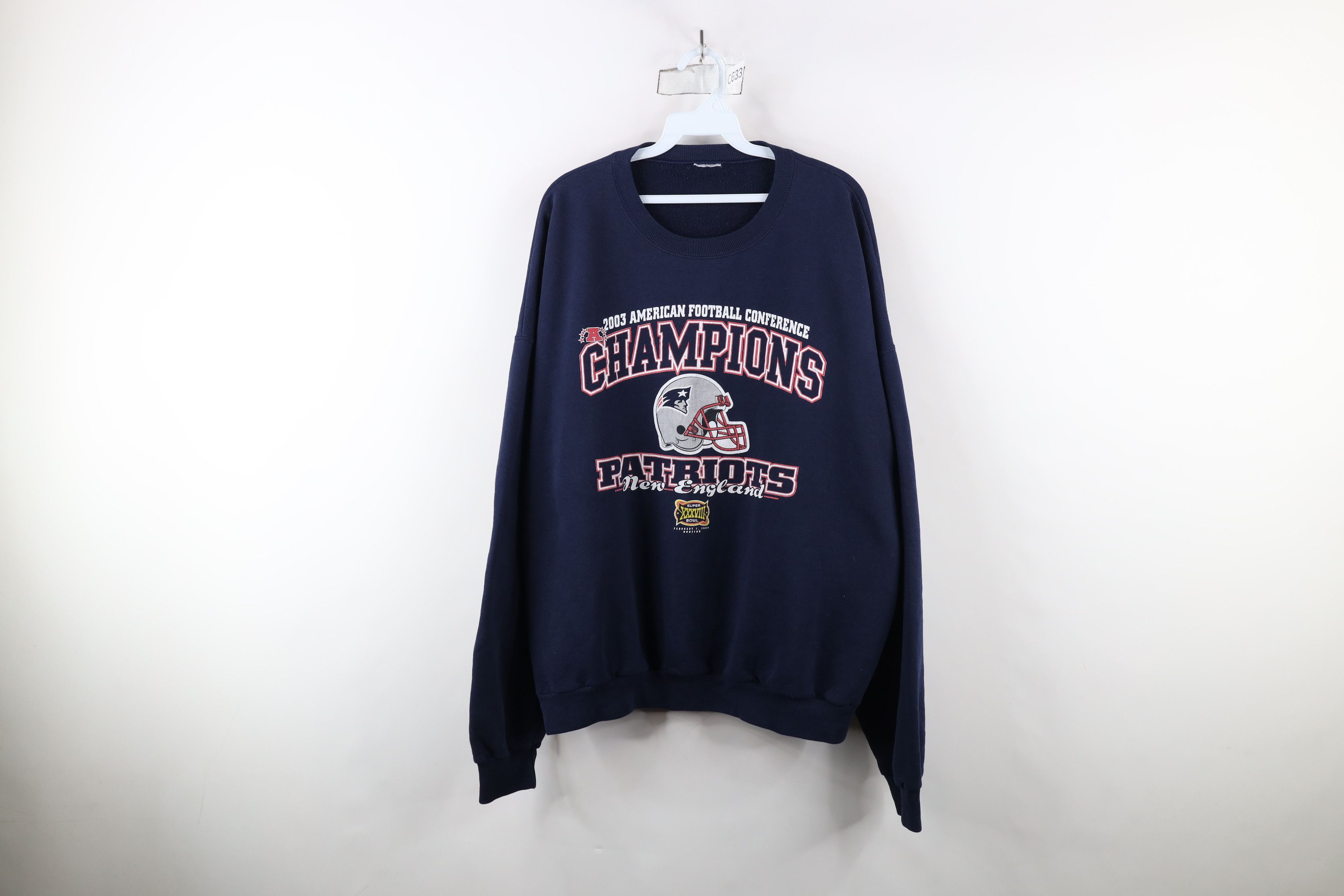 Vintage Vintage Y2K 2003 Champs New England Patriots Sweatshirt Size US XXL / EU 58 / 5 - 1 Thumbnail
