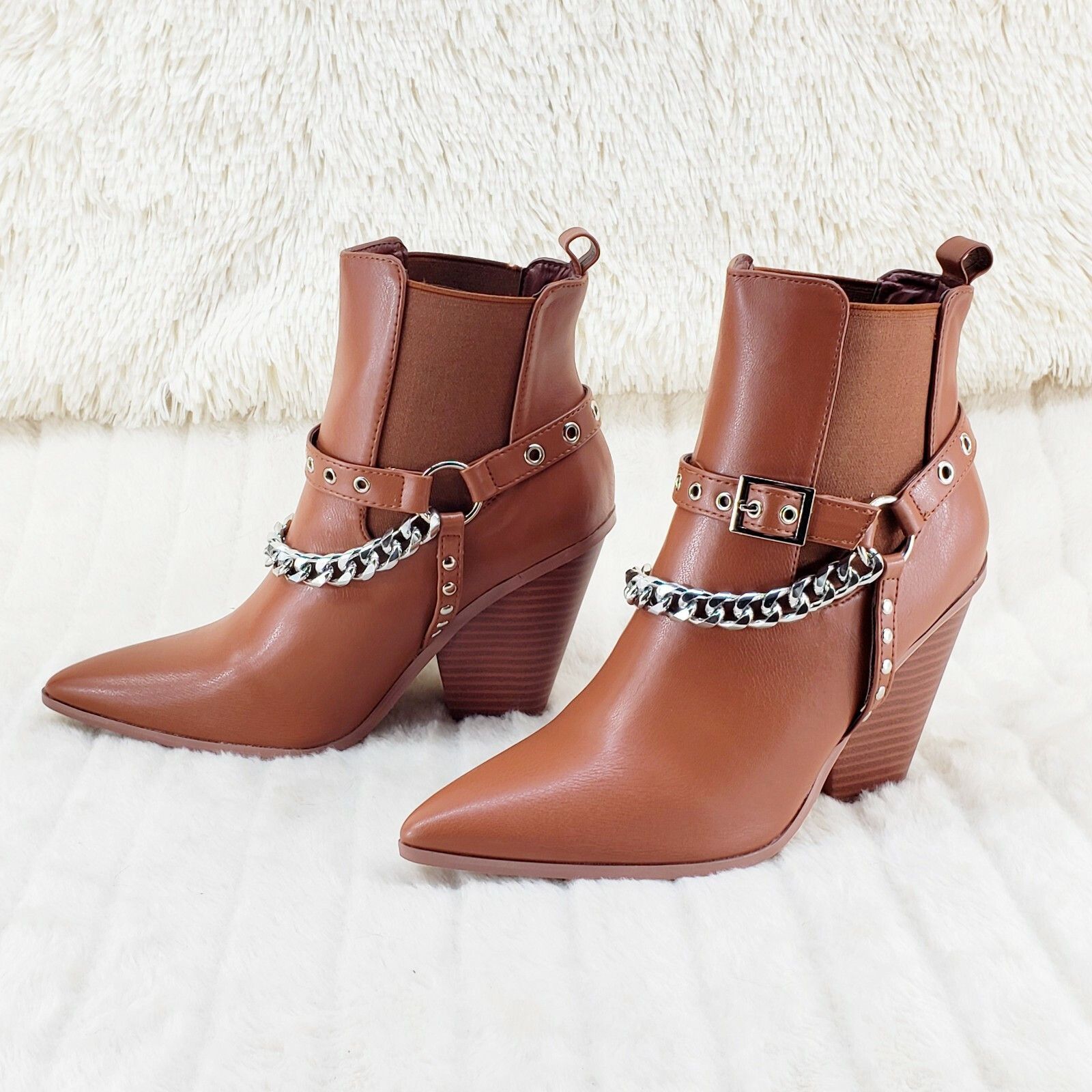 Other Dimitri Western Chain Strap Cowboy / Cowgirl Pull Ankle Boot Size US 11 / IT 41 - 6 Thumbnail