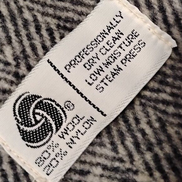 Other Vintage Herringbone Wool Pea Coat Jacket USA Size XL / US 12-14 / IT 48-50 - 6 Thumbnail