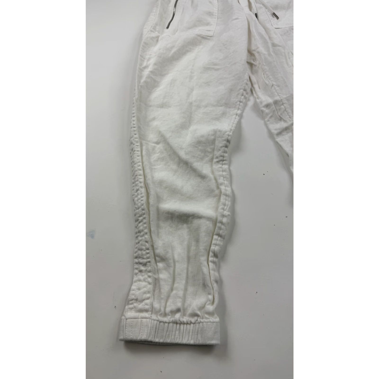 Athleta Athleta Pants Womens 10 White Cabo Linen Jogger Drawstring Pockets Elastic Waist Size 32" / US 10 / IT 46 - 2 Thumbnail