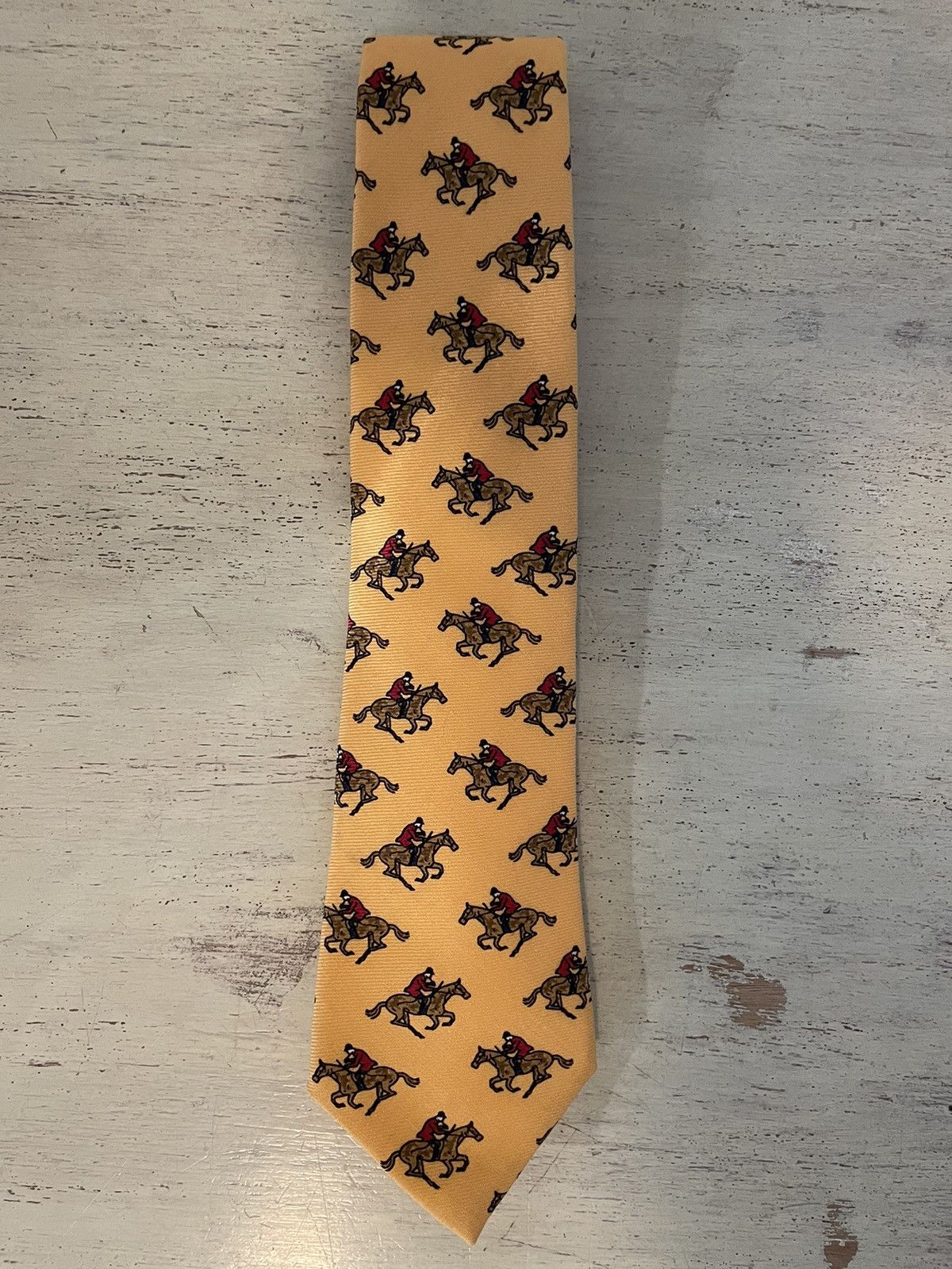 Polo Ralph Lauren × Vintage Equestrian Print Wool Tie Size ONE SIZE - 1 Thumbnail