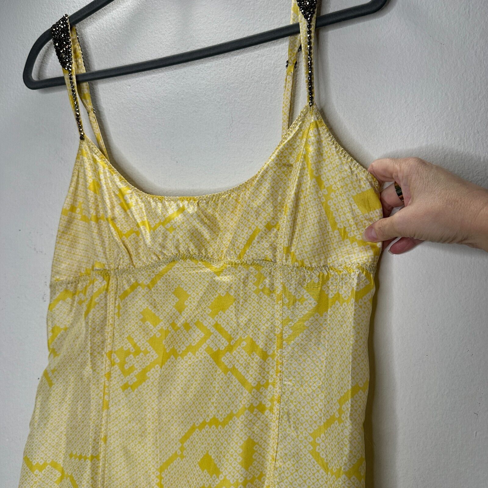 YAYA YA-YA Silk Yellow Snake Print Amber Beaded Strap Slip Maxi S Size S / US 4 / IT 40 - 7 Thumbnail