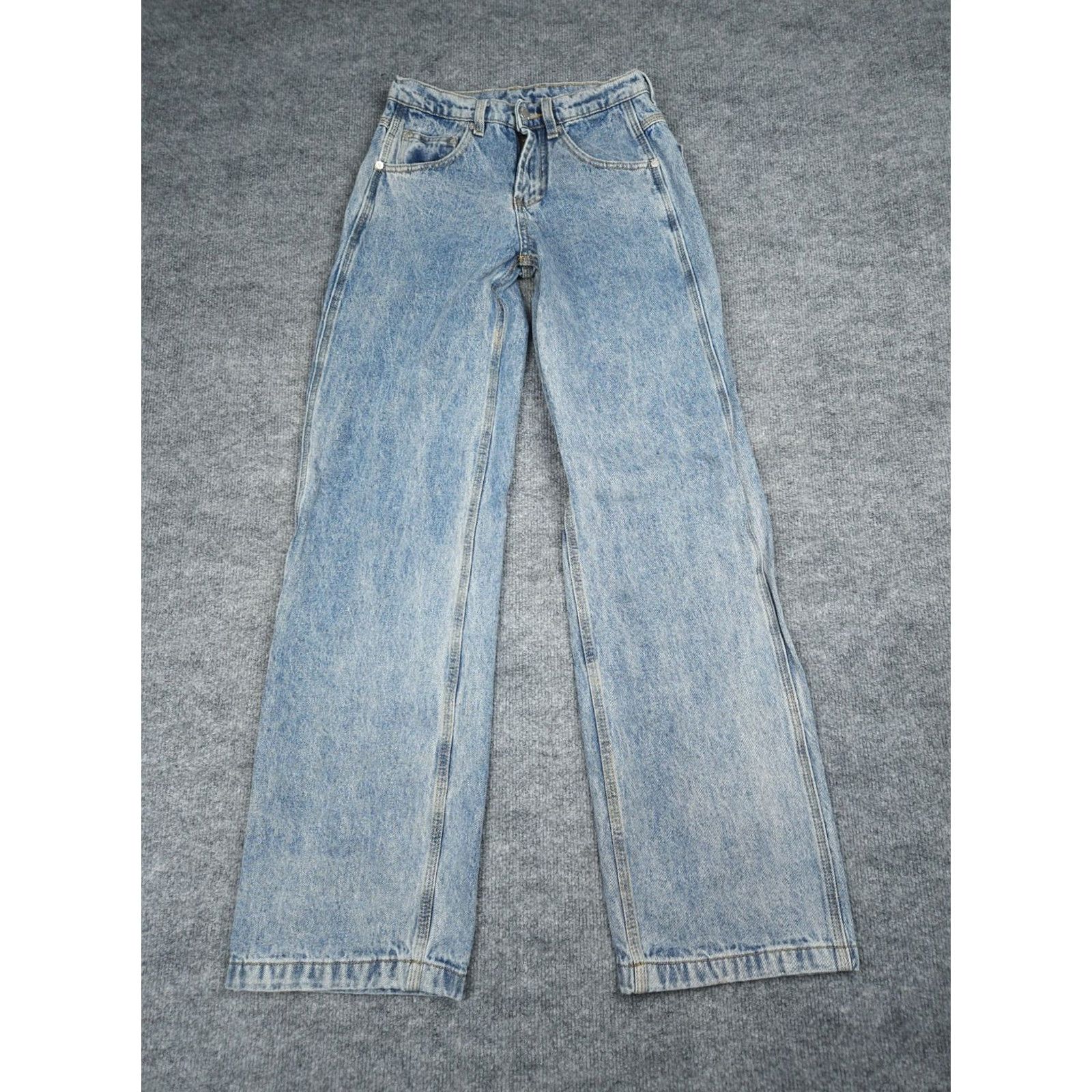 UNIF UNIF Jeans Women's 23 Blue Wide-Leg Light Wash Denim Y2K Streetwear Size 40" / US 18 - 4 Thumbnail