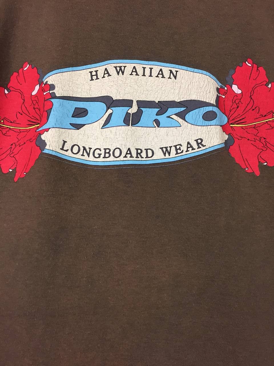 Vintage Vtg Piko Hawaiian Longboard Wear Tropical Floral Surf Tee Size US XL / EU 56 / 4 - 4 Thumbnail