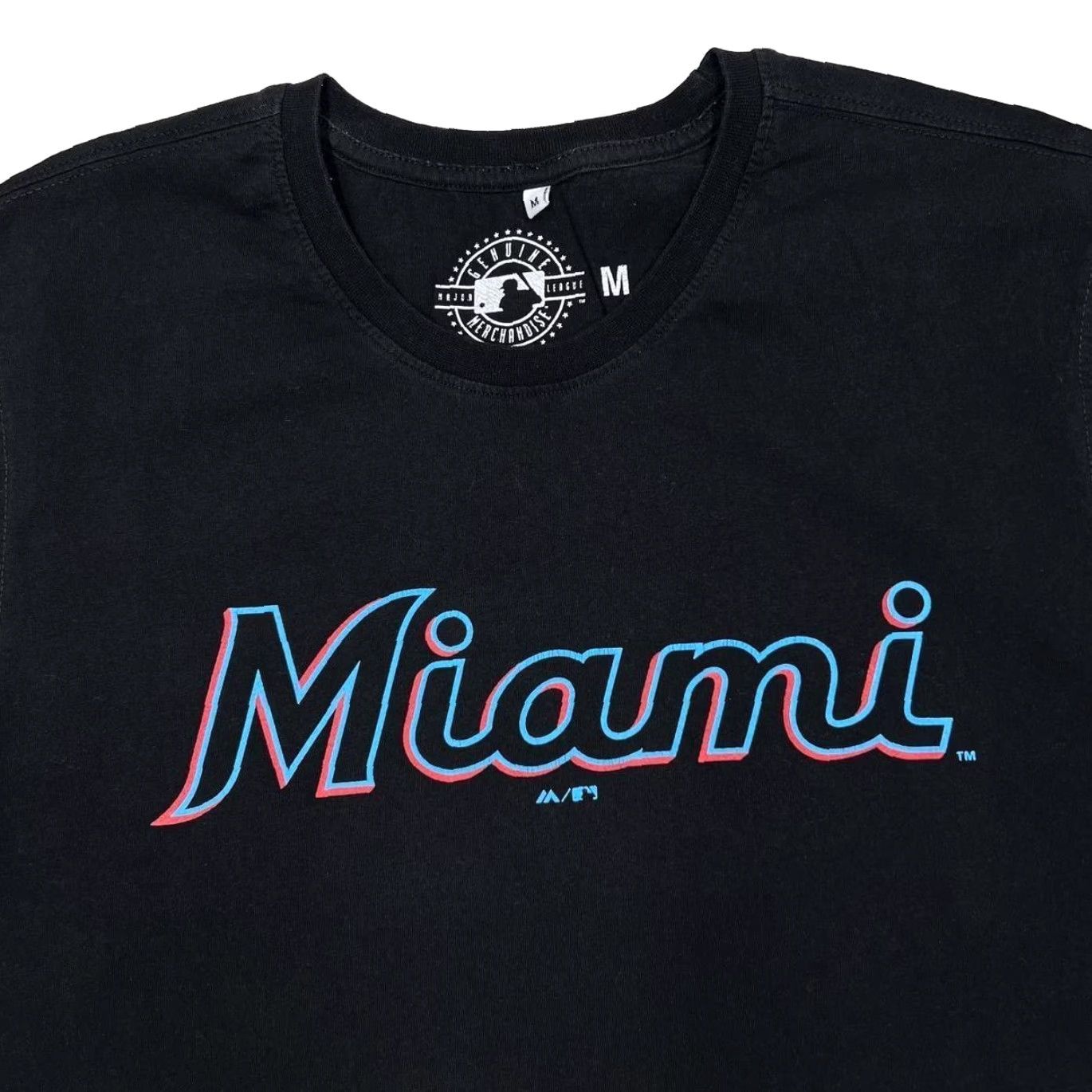 MLB MLB Miami Marlins Big Logo Spellout Baseball Graphic Black T-Shirt Medium Size US M / EU 48-50 / 2 - 4 Thumbnail