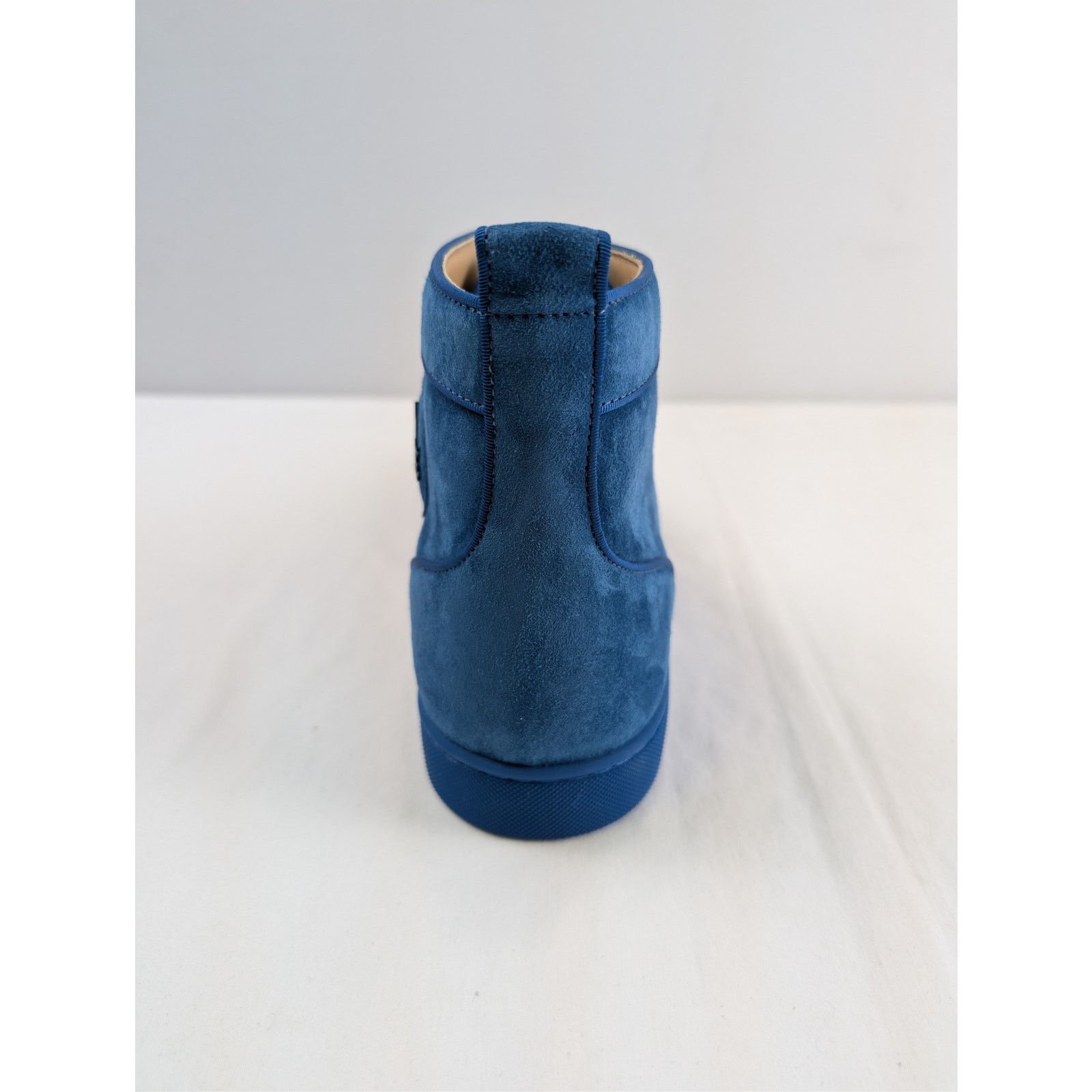 Christian Louboutin o1rshd1 Louis Orlato flat high-top sneaker in blue suede Size US 12 / EU 45 - 16 Thumbnail