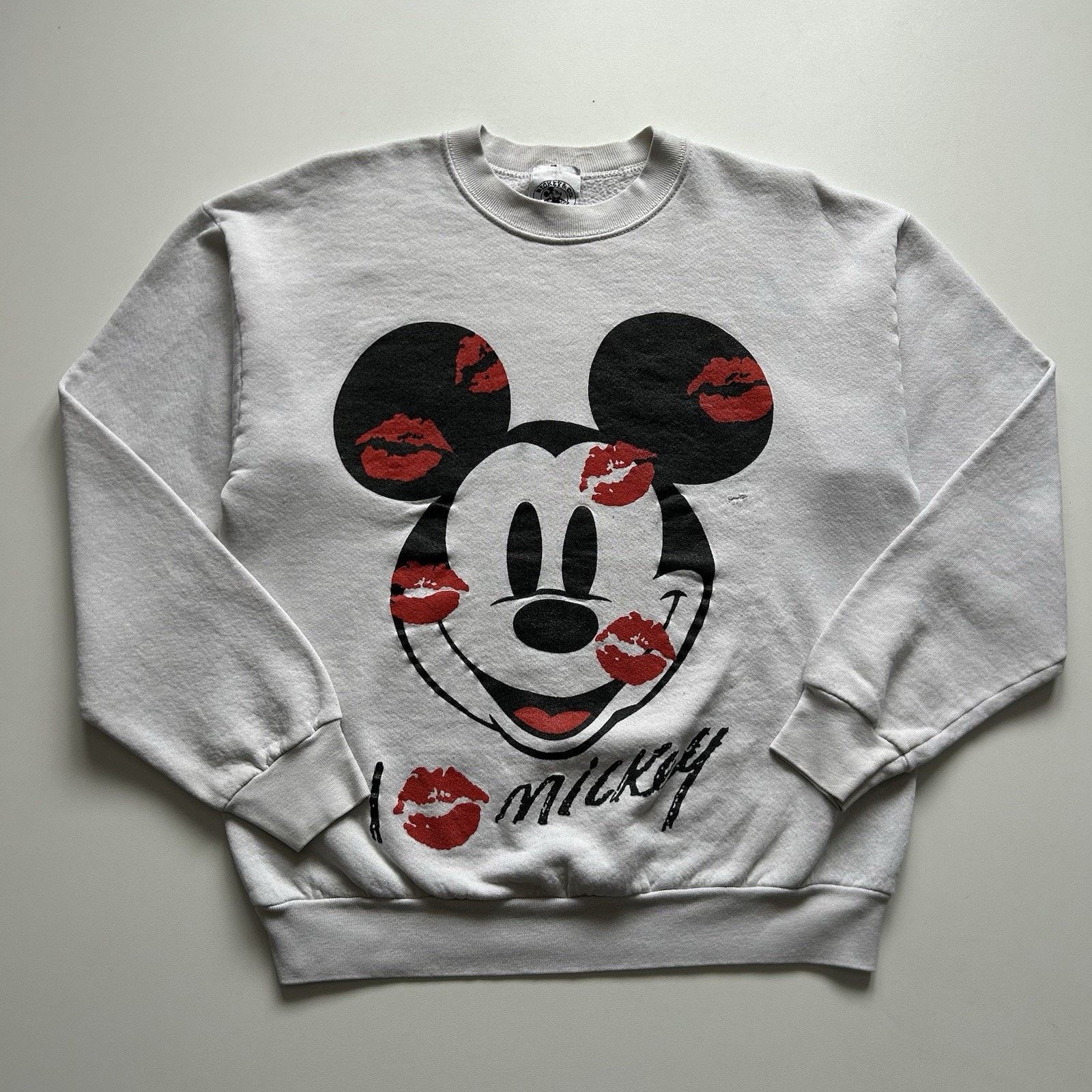 Disney × Vintage Vintage 90s Disney I Love Mickey Crewneck Small White Rare Size US S / EU 44-46 / 1 - 1 Thumbnail