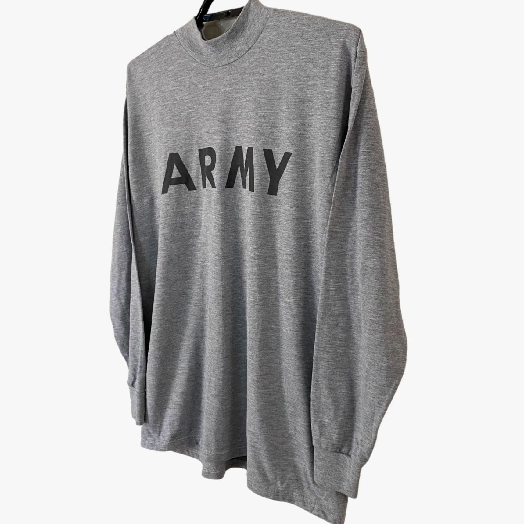 Vintage Y2K US Army Mock Neck Long Sleeve T Shirt Mens Large Gray Size US L / EU 52-54 / 3 - 2 Thumbnail