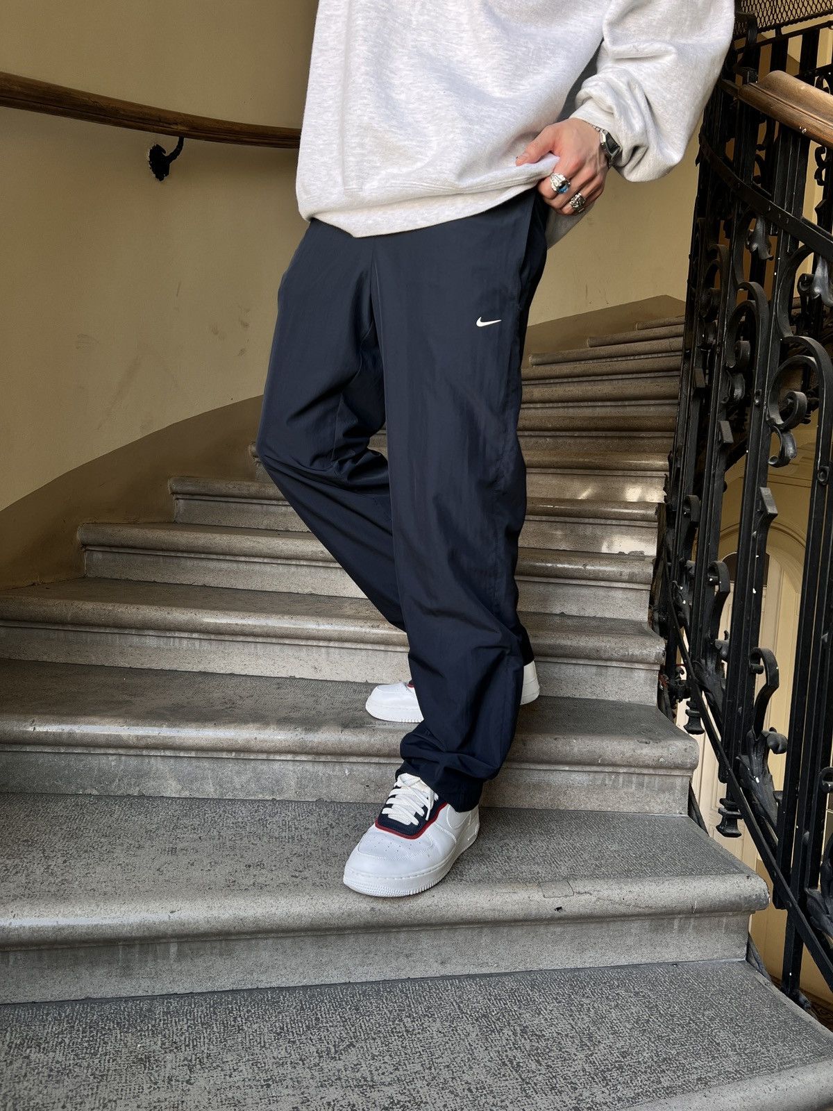 Nike × Vintage Nike VTG 2000s ultralight track pants dark blue navy y2k rap Size US 30 / EU 46 - 8 Thumbnail