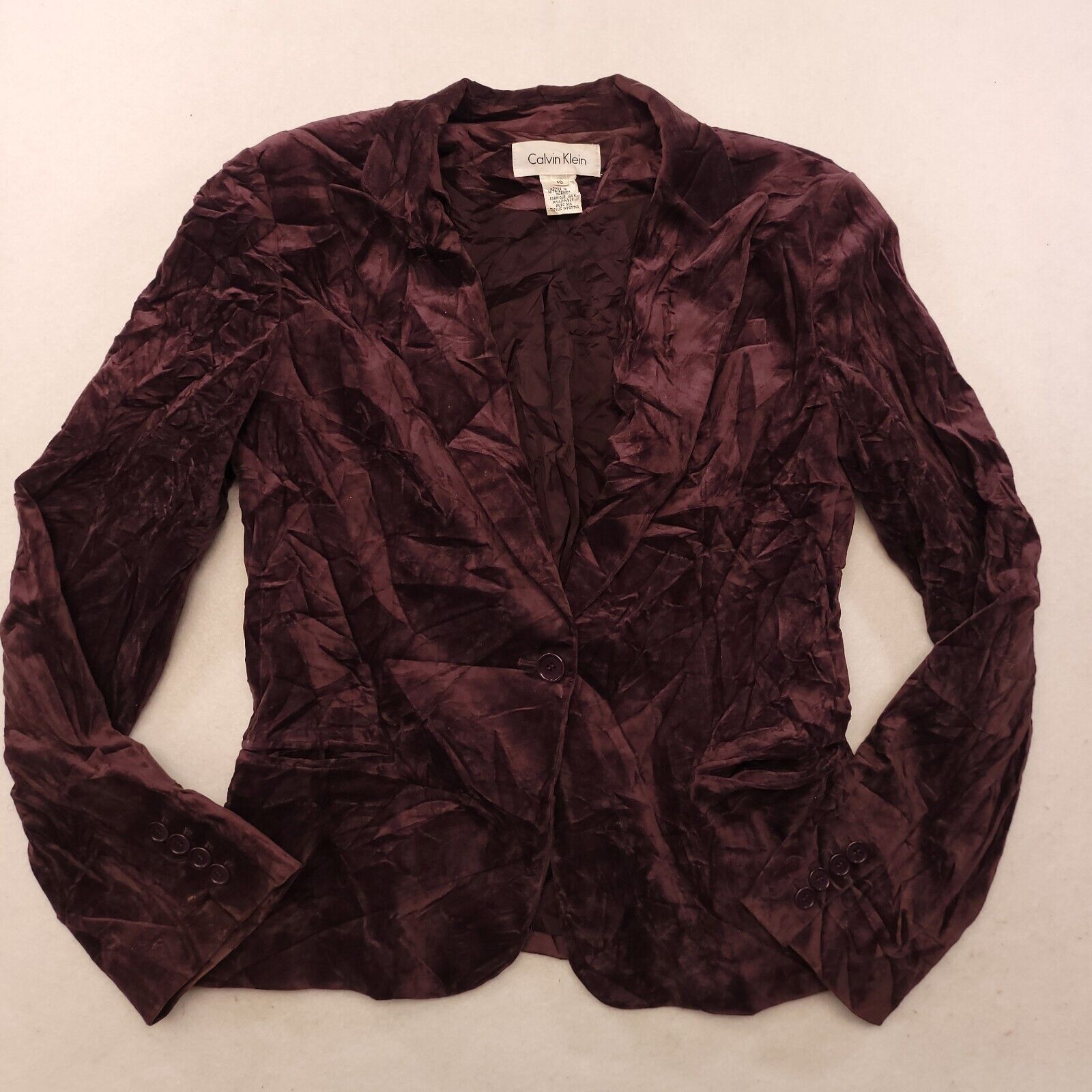Calvin Klein Calvin Klein Long Sleeve Button Up Coat Women Size 10 Purple Size L / US 10 / IT 46 - 2 Thumbnail