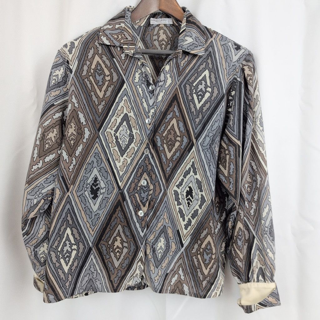 Jaeger Jaeger London lightweight wool geometric pattern shirt Size L / US 10 / IT 46 - 9 Thumbnail