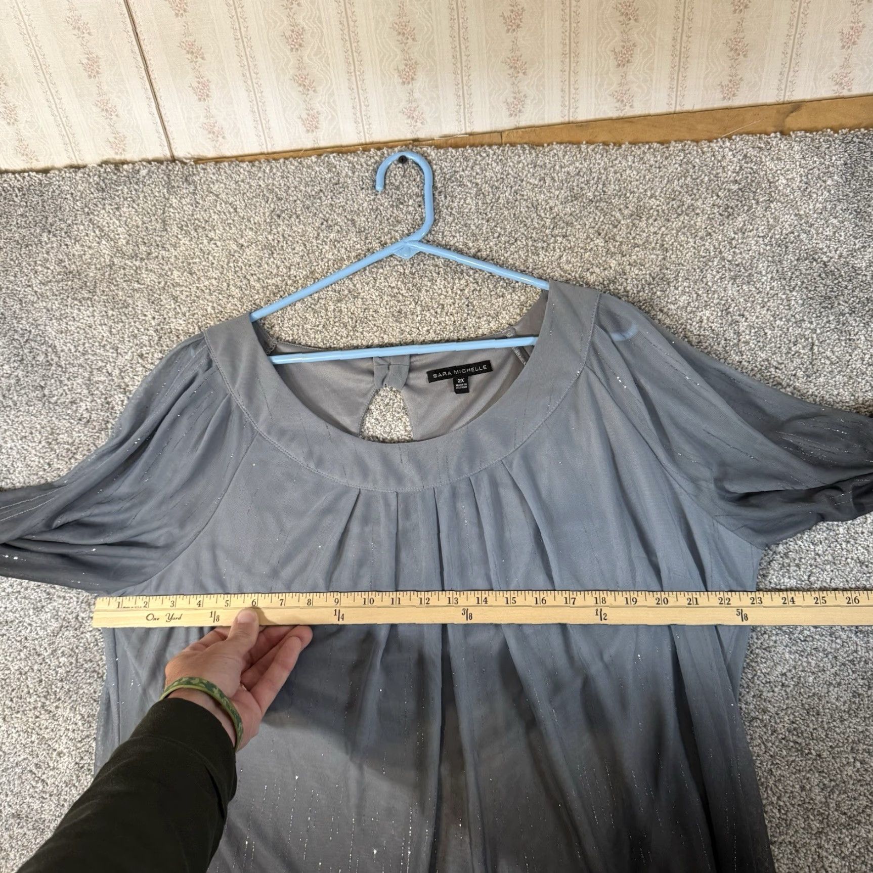 Vintage Sara Michelle Blouse 2X Plus Ombre Dark Romantic Witchy Fairy Grunge Whimsigoth Size XXL / US 16-18 / IT 52-54 - 6 Thumbnail