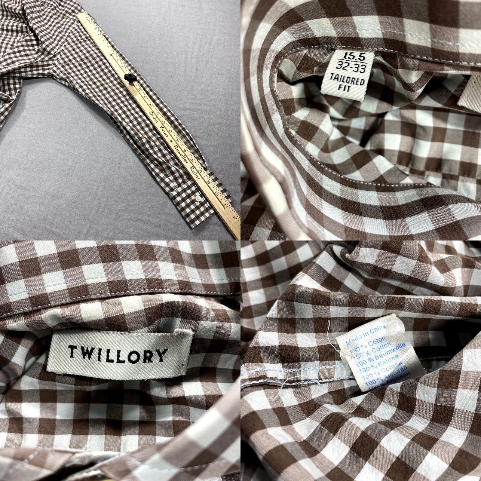 Vintage Twillory Shirt Mens Small 15.5 32-33 Green Check Tailored Fit Button Up Casual Size US S / EU 44-46 / 1 - 8 Thumbnail