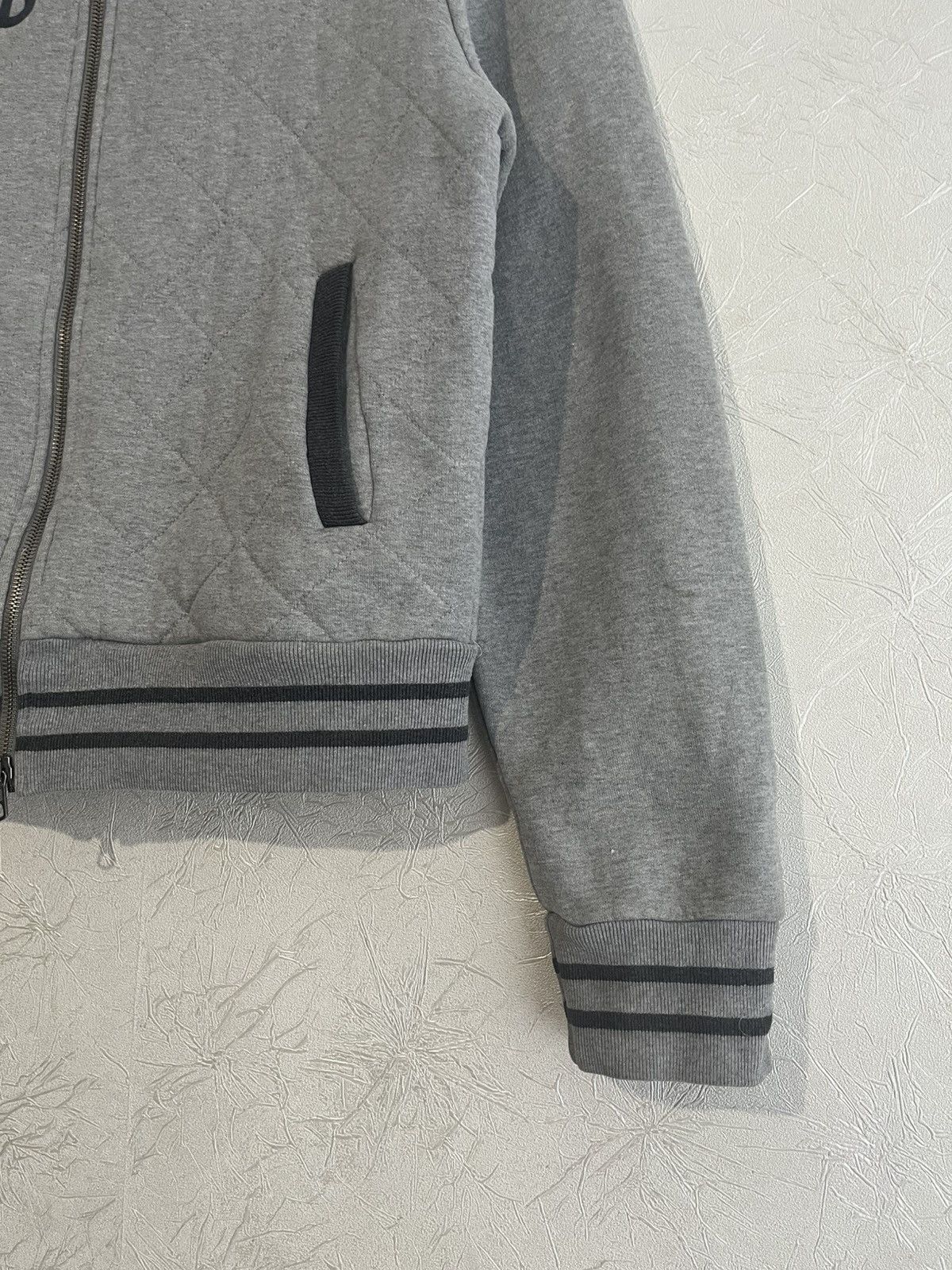 Iceberg ICEBERG Quilted Zip Jacket “Ice B/Iceberg”Grey Made in Italy Size US M / EU 48-50 / 2 - 5 Thumbnail